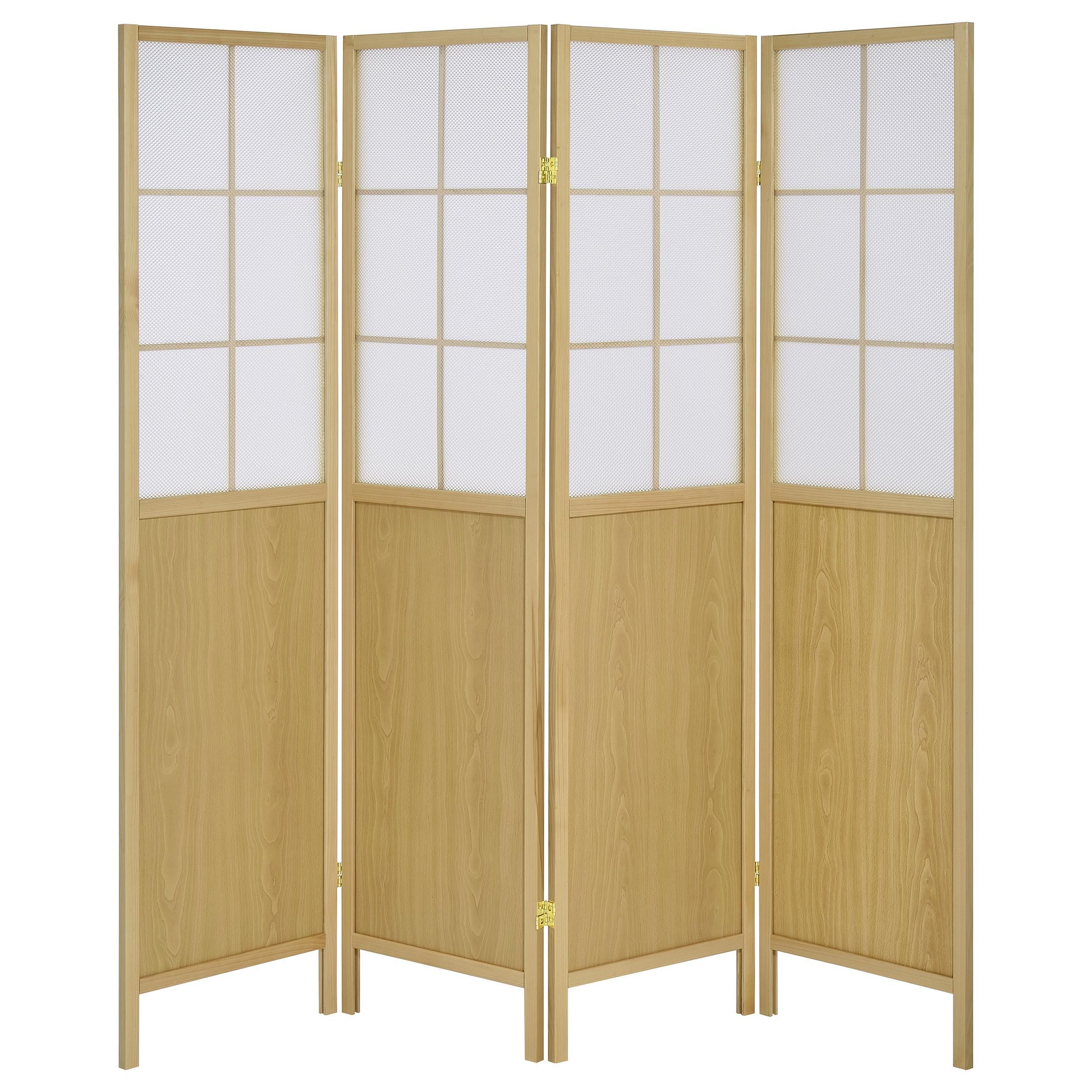  Coaster Furniture Edwards 960123 4-Panel Room Divider Folding Shoji Screen - Natural IMAGE 4