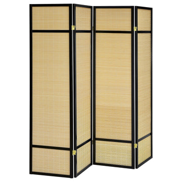  Coaster Furniture Pearce 961648 4-panel Bamboo Room Divider Folding Screen - Natural IMAGE 1