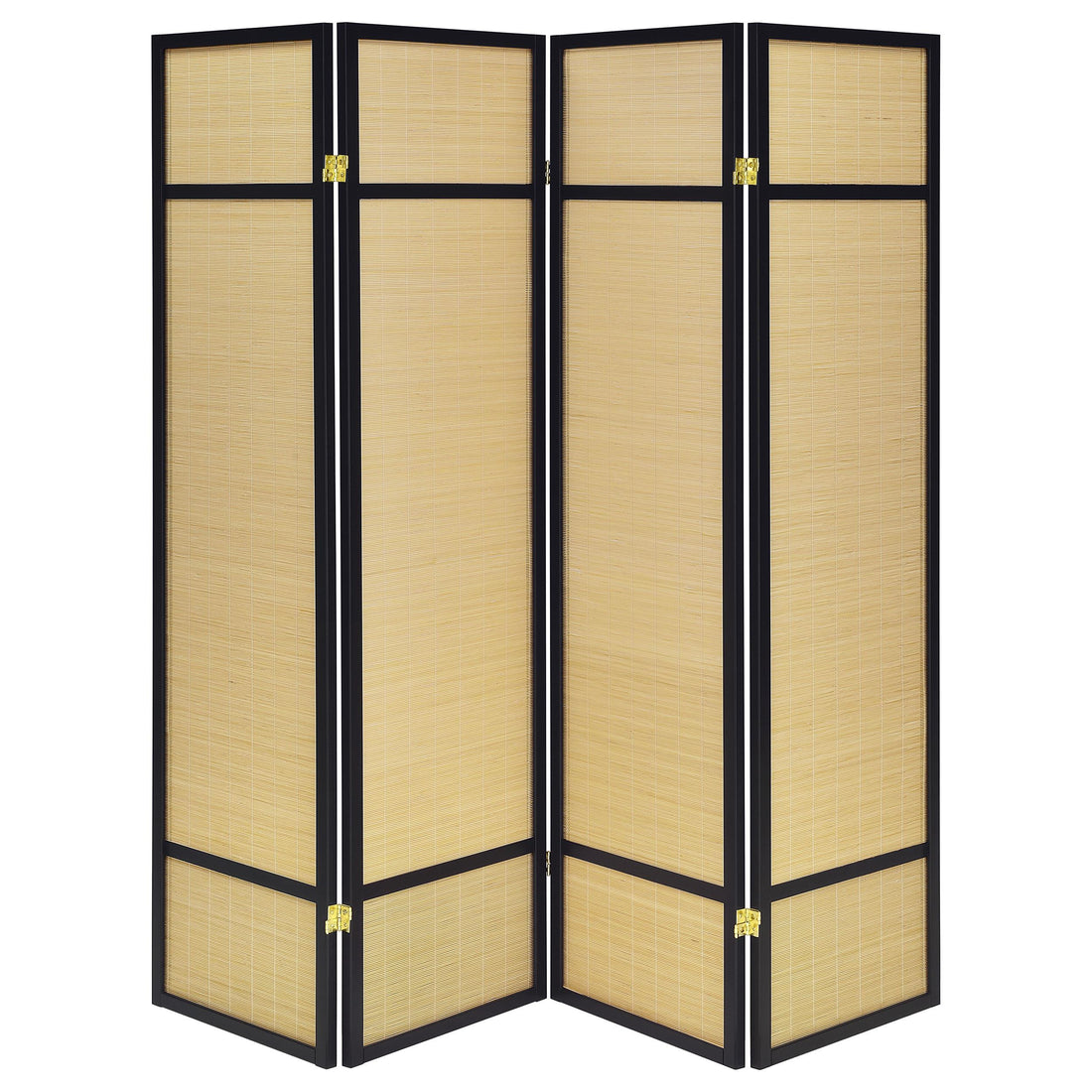  Coaster Furniture Pearce 961648 4-panel Bamboo Room Divider Folding Screen - Natural IMAGE 1