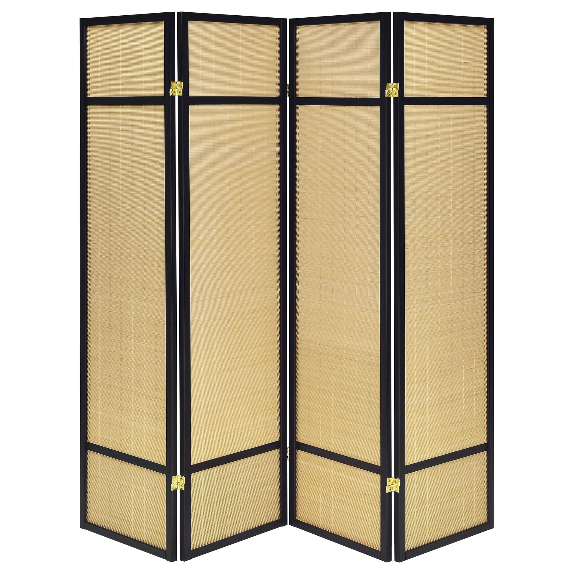  Coaster Furniture Pearce 961648 4-panel Bamboo Room Divider Folding Screen - Natural IMAGE 2