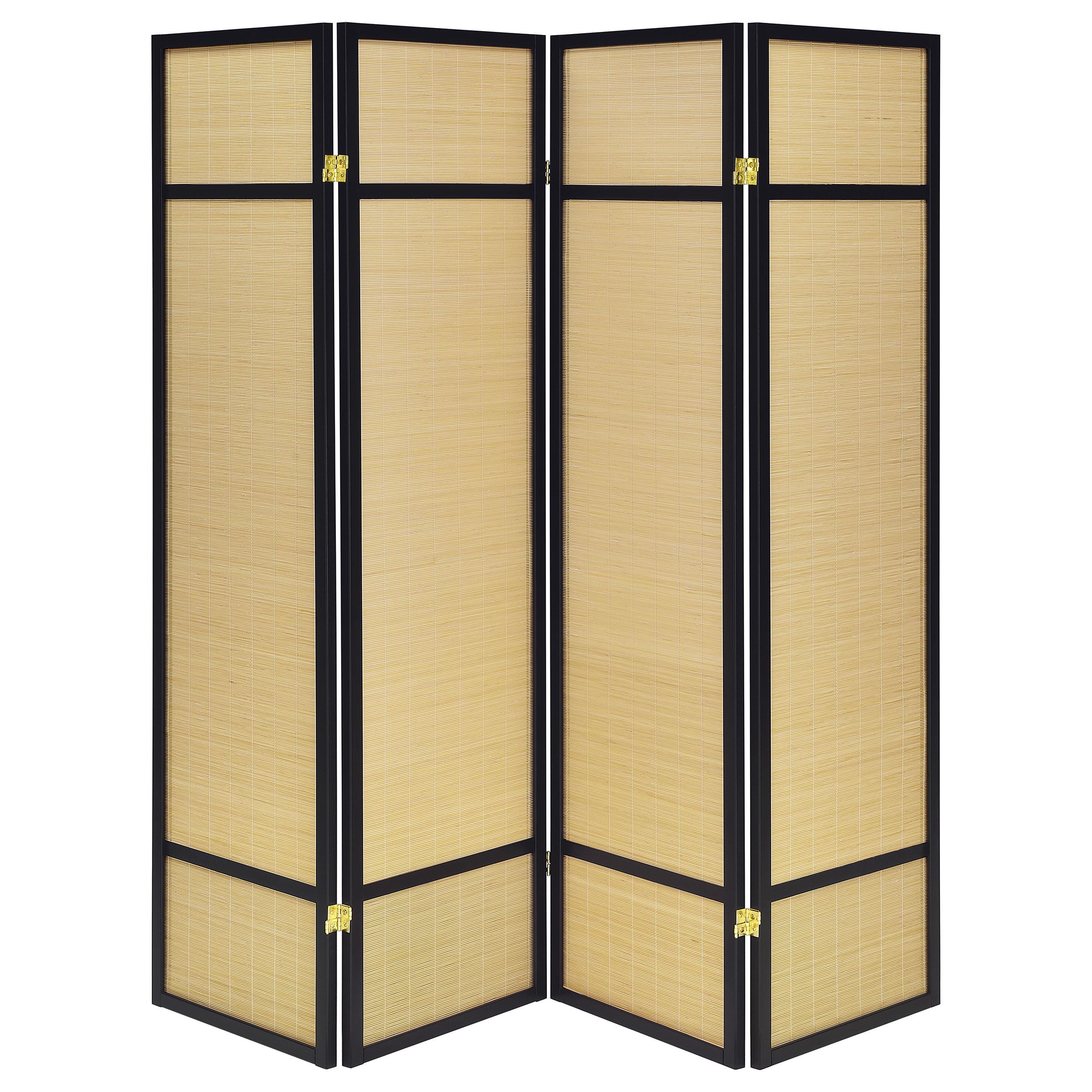  Coaster Furniture Pearce 961648 4-panel Bamboo Room Divider Folding Screen - Natural IMAGE 2