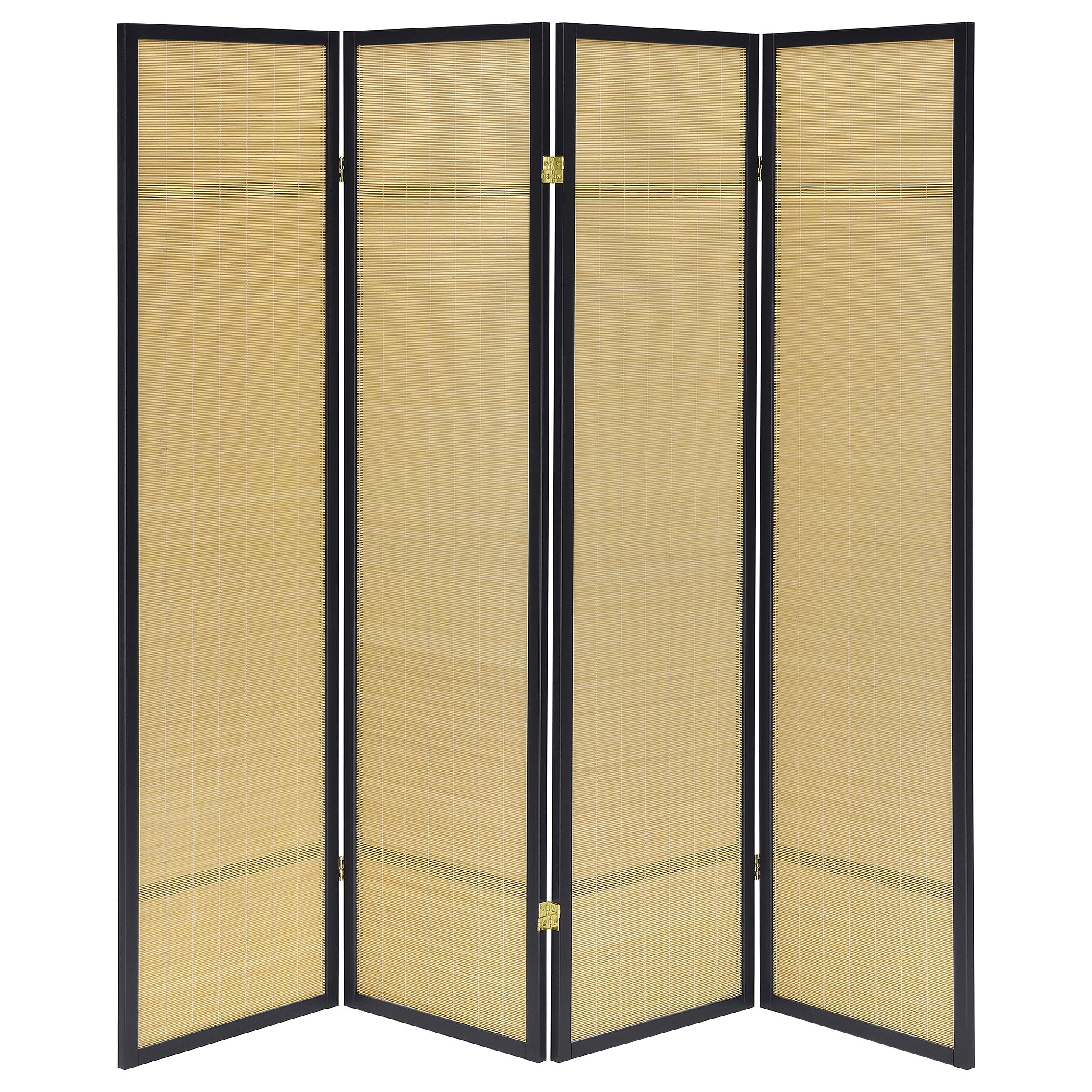  Coaster Furniture Pearce 961648 4-panel Bamboo Room Divider Folding Screen - Natural IMAGE 4