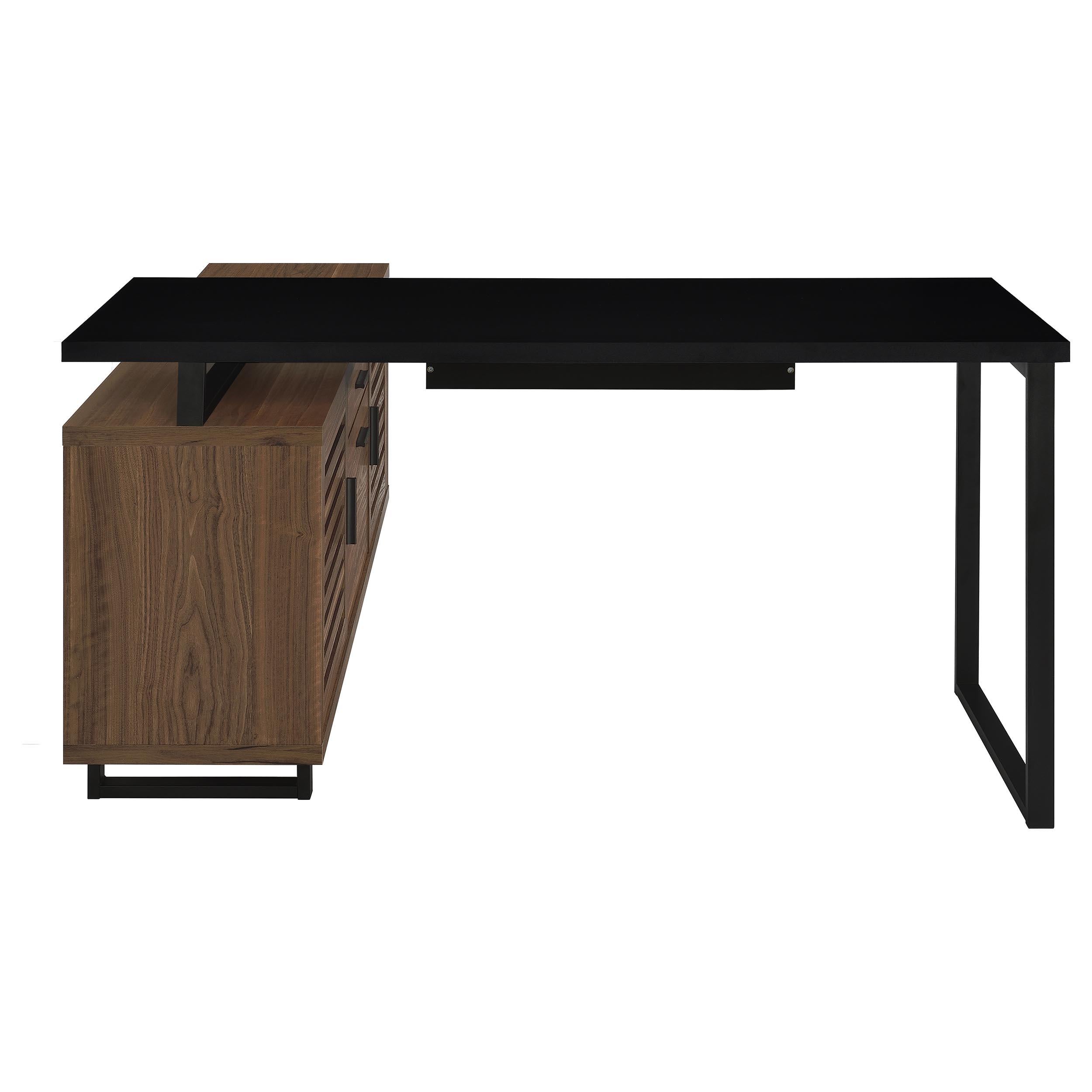  Coaster Furniture Maddox 801861 60-inch L-Shape Office Computer Desk - Black and Walnut IMAGE 8