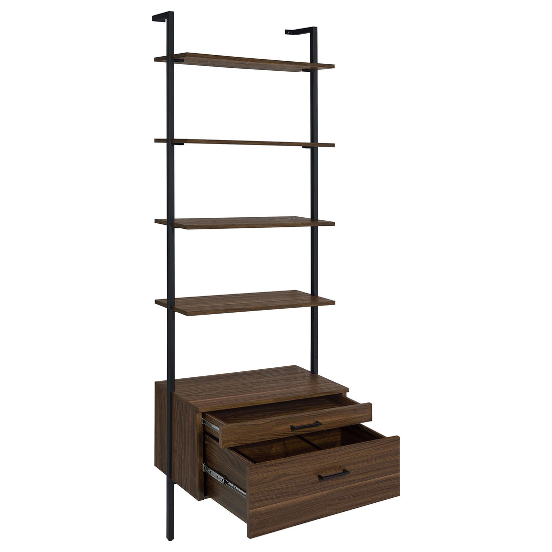  Coaster Furniture Owens 980074 96-inch 4-shelf Storage Wall Bookshelf - Walnut IMAGE 1