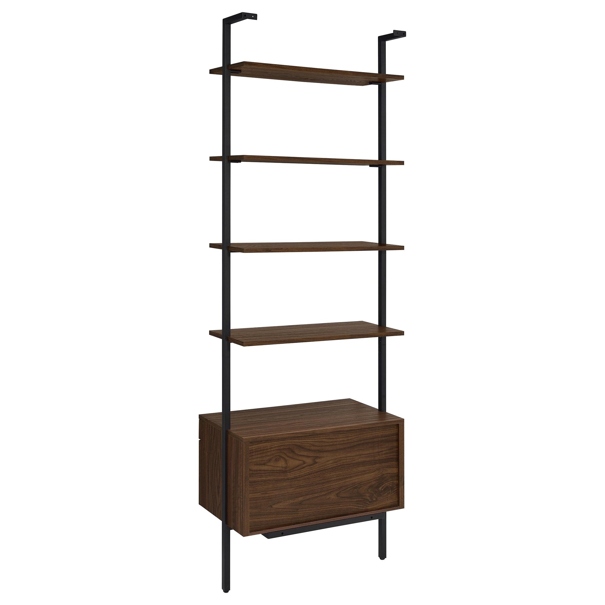  Coaster Furniture Owens 980074 96-inch 4-shelf Storage Wall Bookshelf - Walnut IMAGE 6