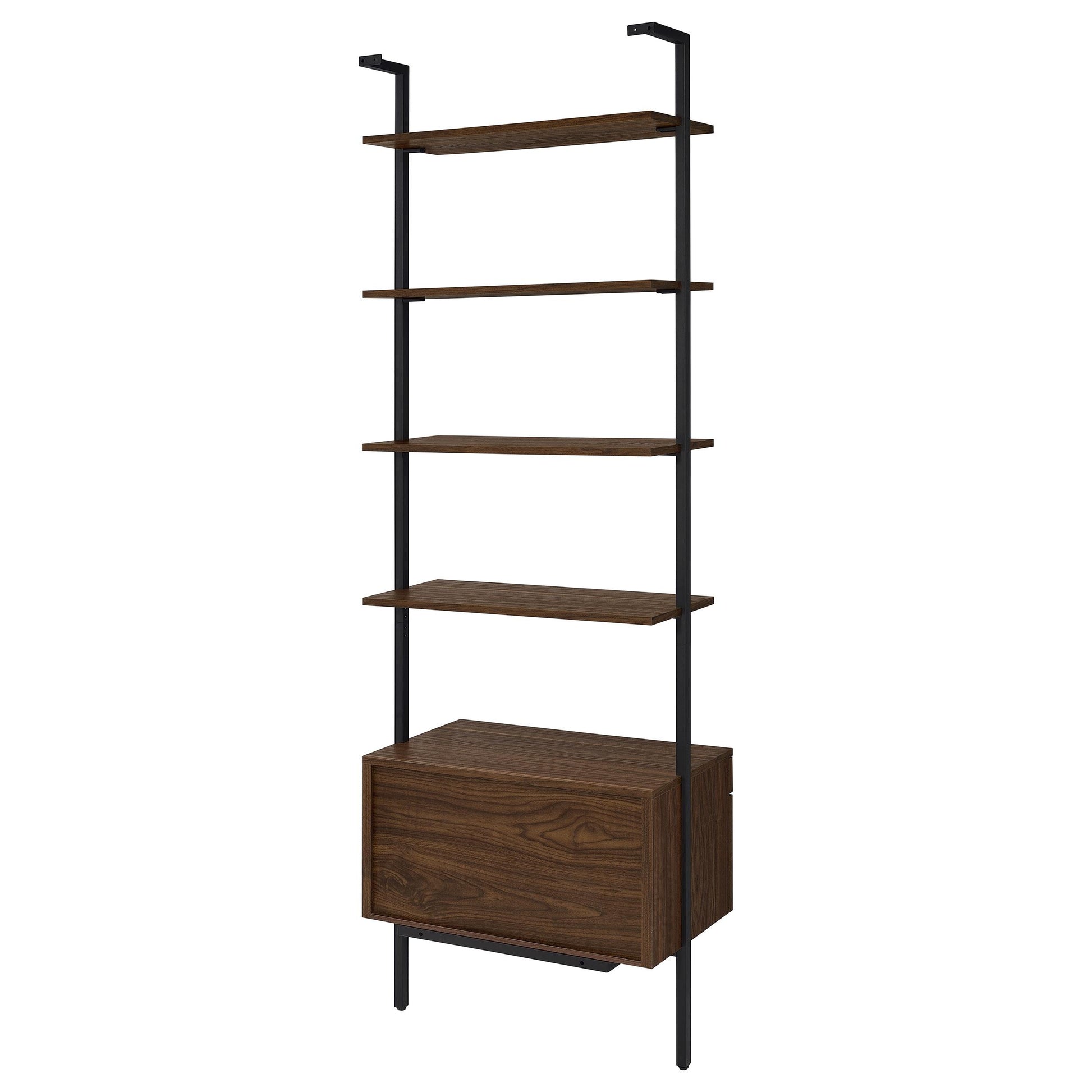  Coaster Furniture Owens 980074 96-inch 4-shelf Storage Wall Bookshelf - Walnut IMAGE 8