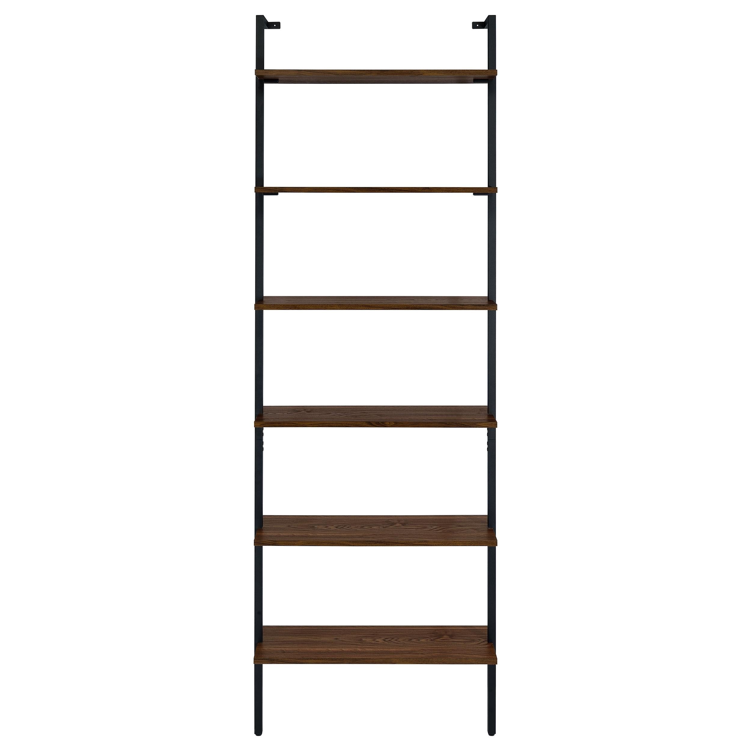  Coaster Furniture Owens 980072 96-inch 6-shelf Wall Bookshelf - Walnut IMAGE 2
