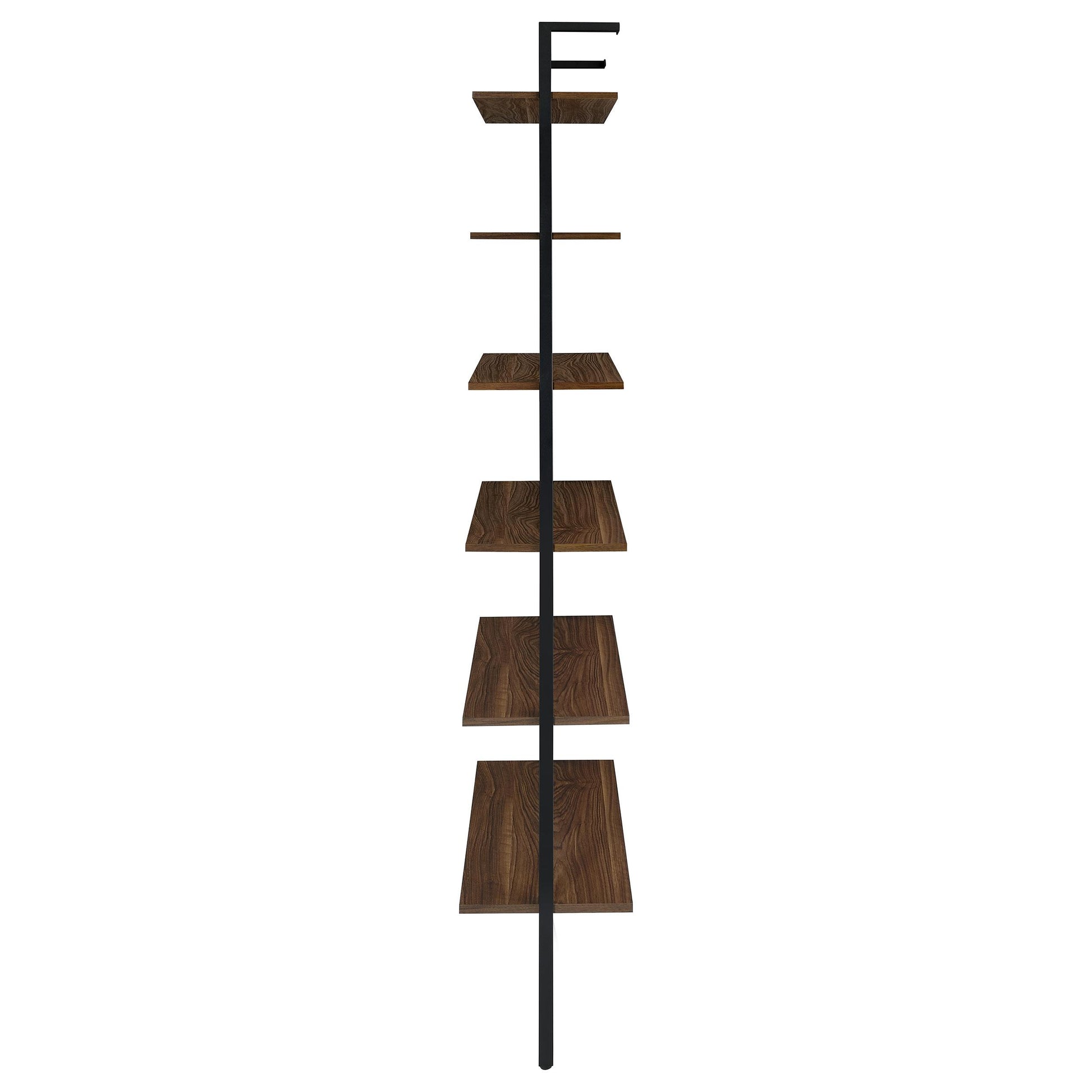  Coaster Furniture Owens 980072 96-inch 6-shelf Wall Bookshelf - Walnut IMAGE 4