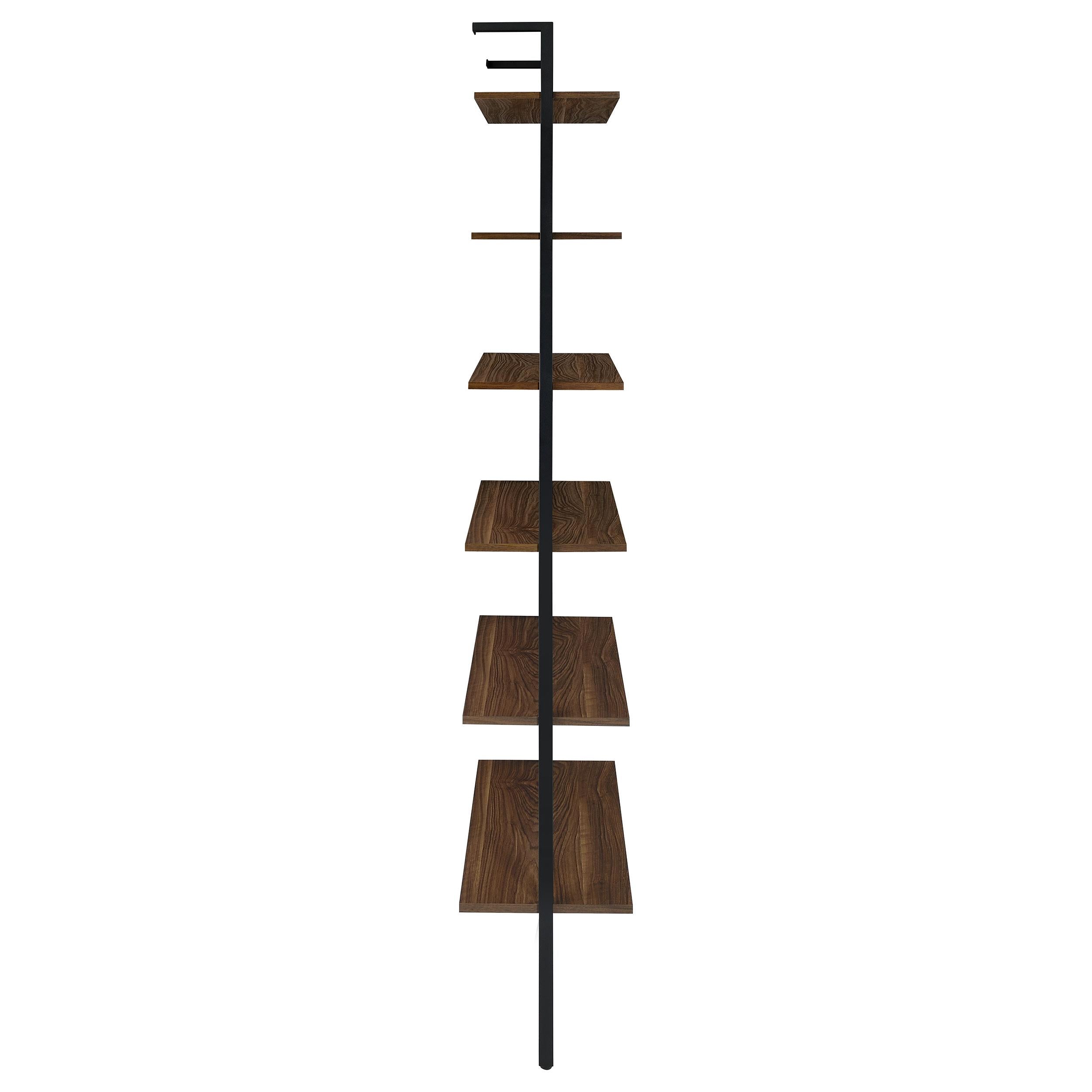 Coaster Furniture Owens 980072 96-inch 6-shelf Wall Bookshelf - Walnut IMAGE 8