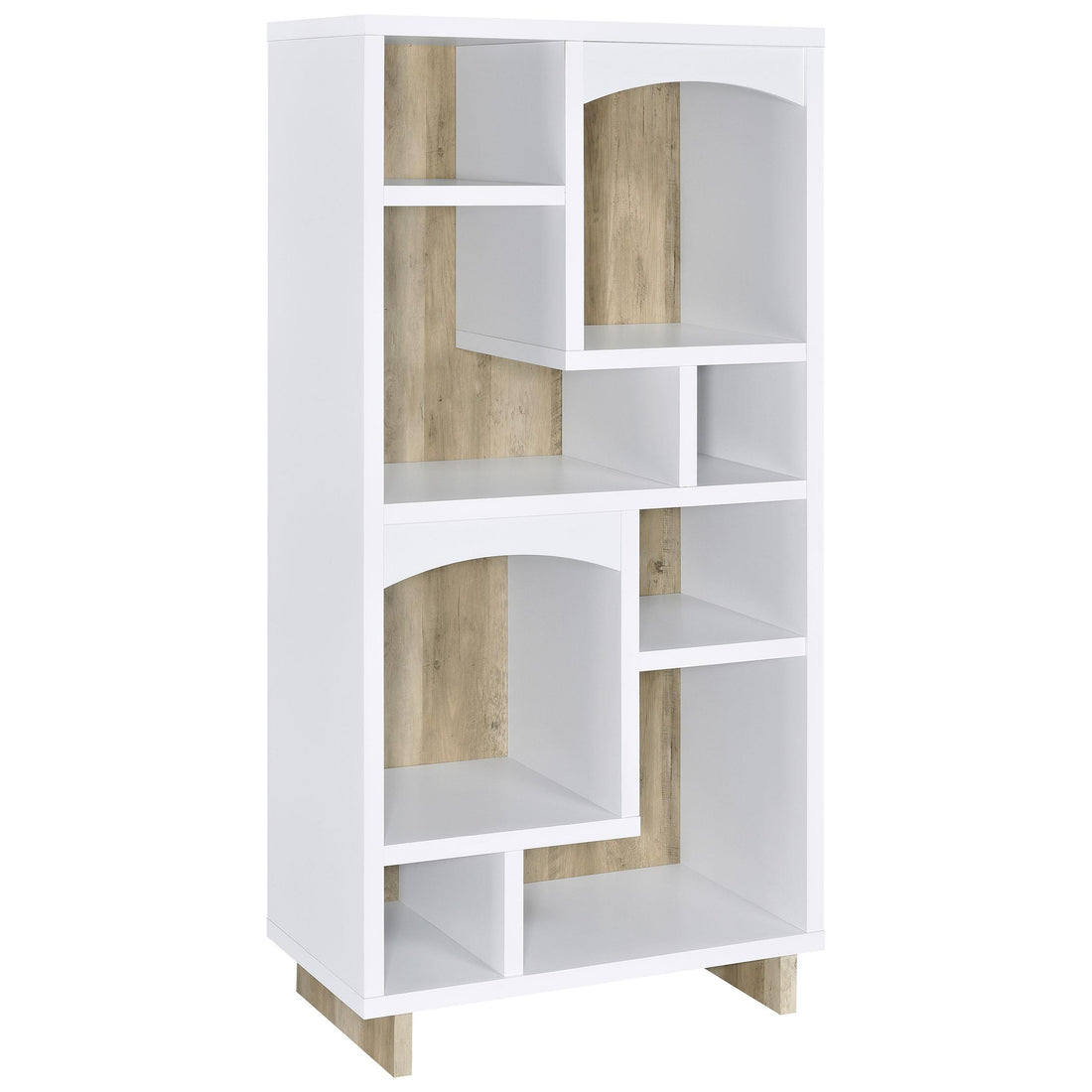  Coaster Furniture Dalton 980075 65-inch 6-shelf Bookcase - White and Distressed Pine IMAGE 1