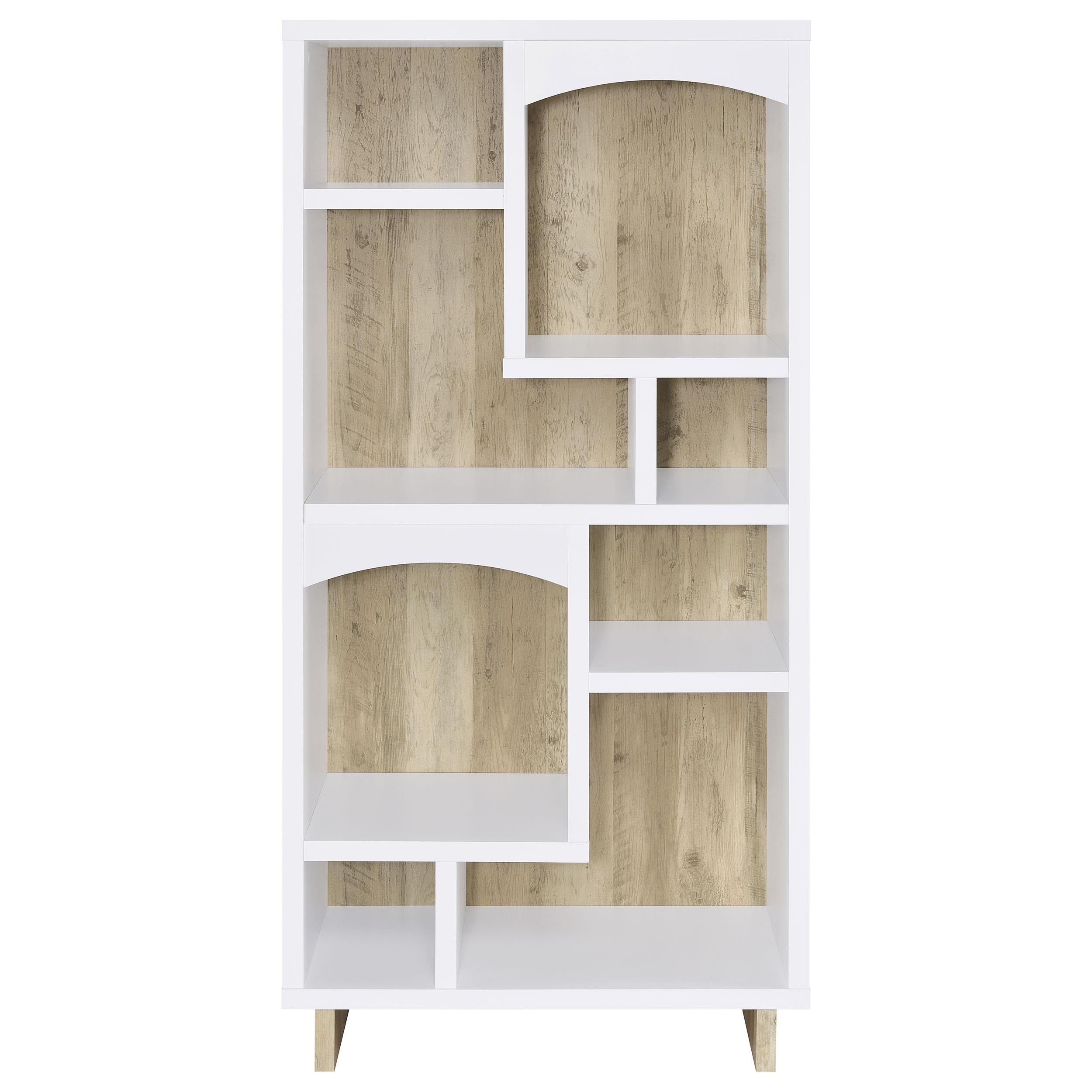  Coaster Furniture Dalton 980075 65-inch 6-shelf Bookcase - White and Distressed Pine IMAGE 2