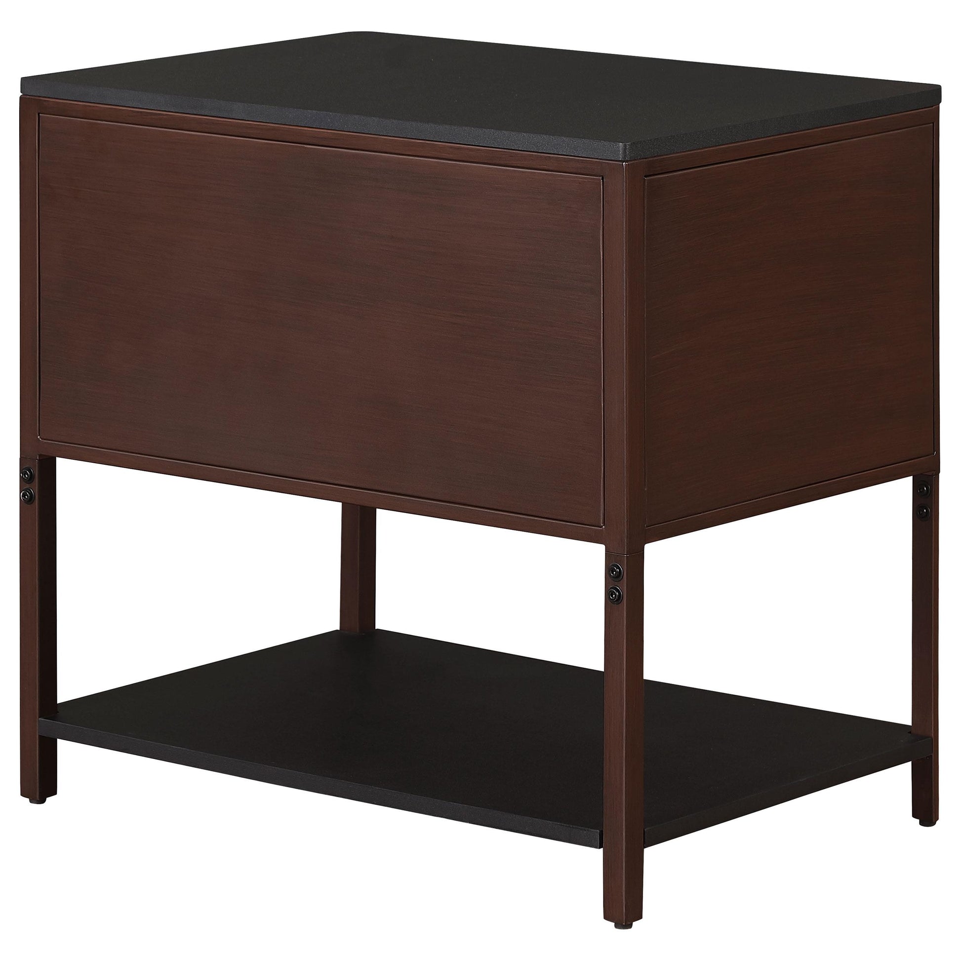 Coaster Furniture Zimmerlee 930221 2-Drawer Side Table with Shelf - Rust Brown IMAGE 6