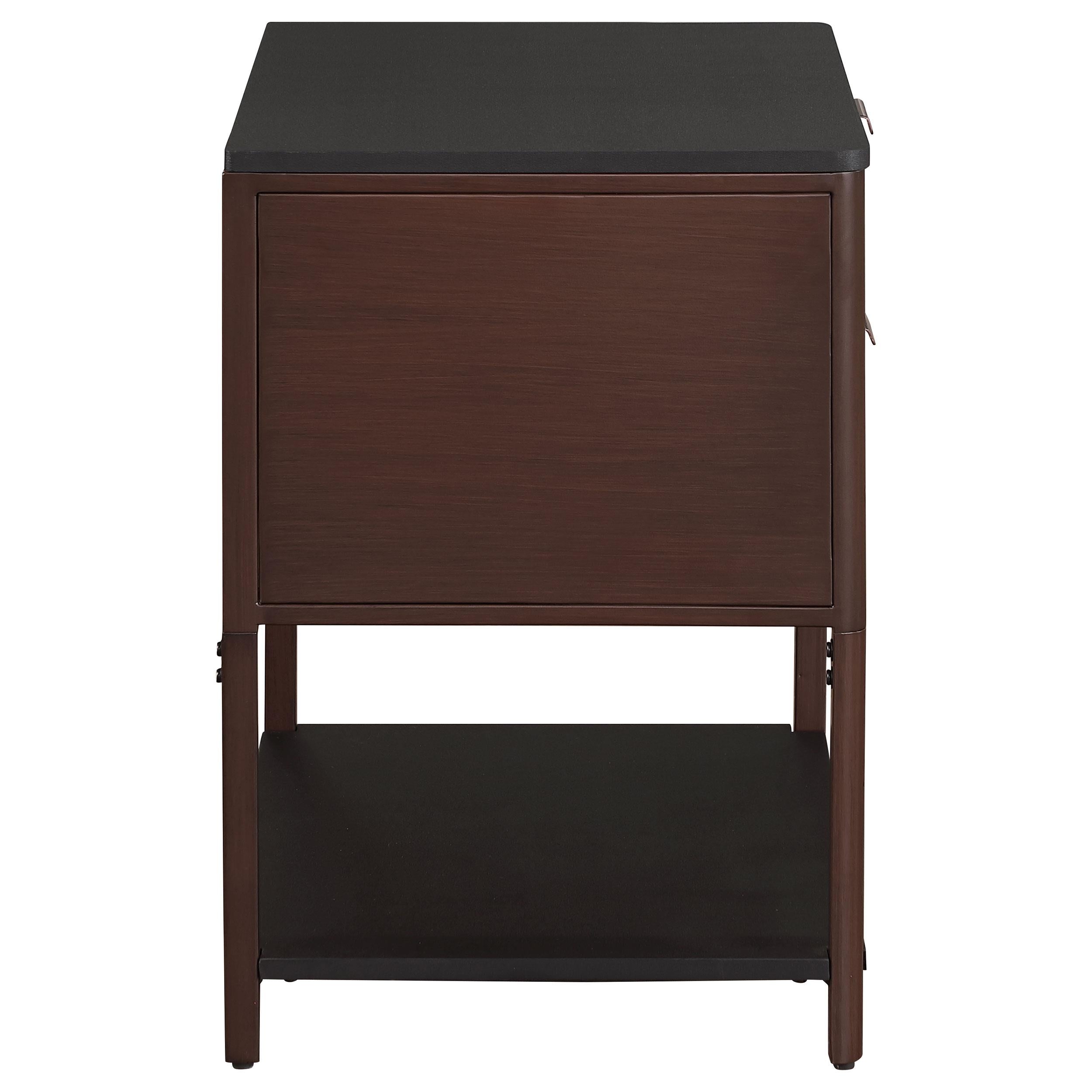  Coaster Furniture Zimmerlee 930221 2-Drawer Side Table with Shelf - Rust Brown IMAGE 7