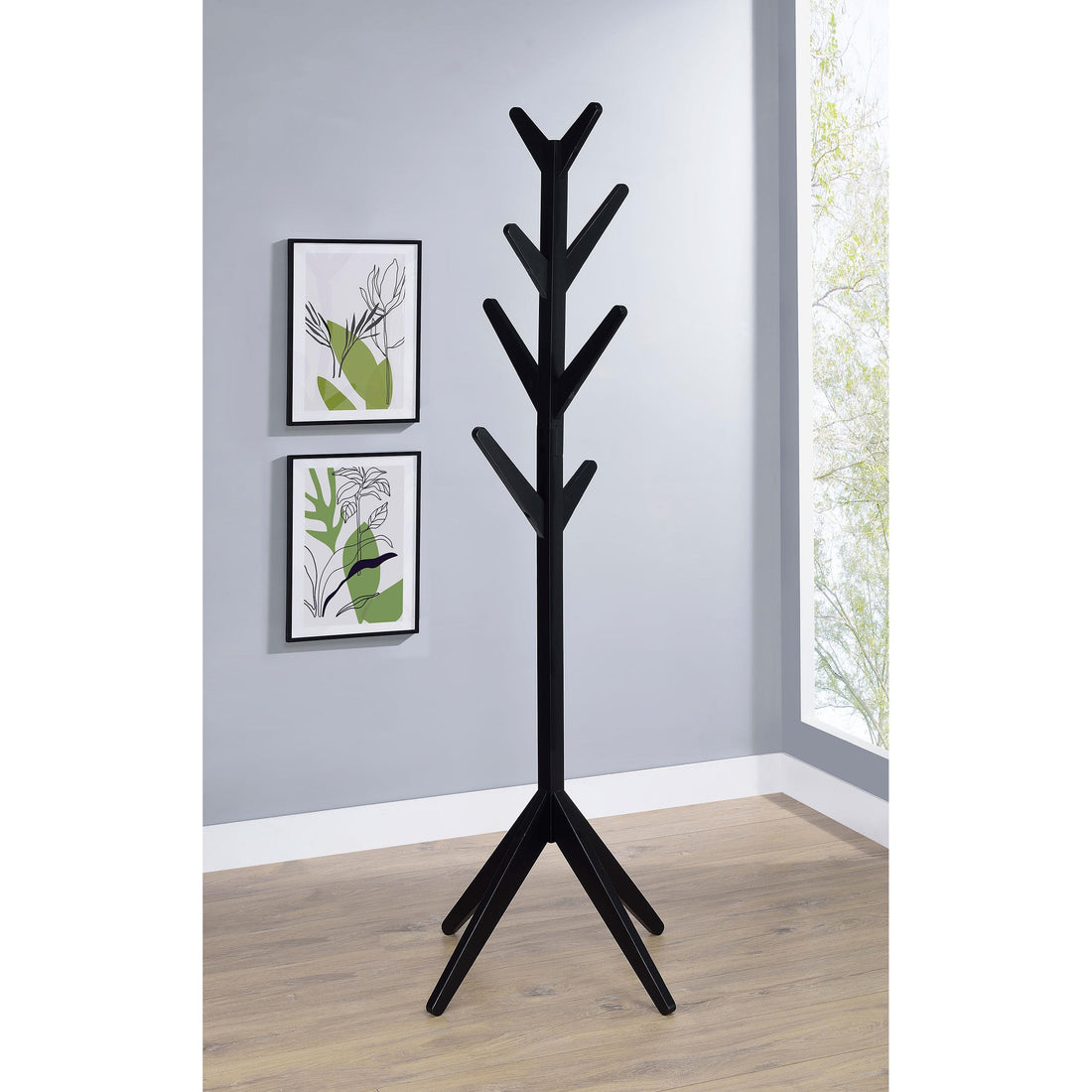 Coaster Furniture Margaret 983272 Solid Wood Coat Rack Clothing Hanger - Black IMAGE 1