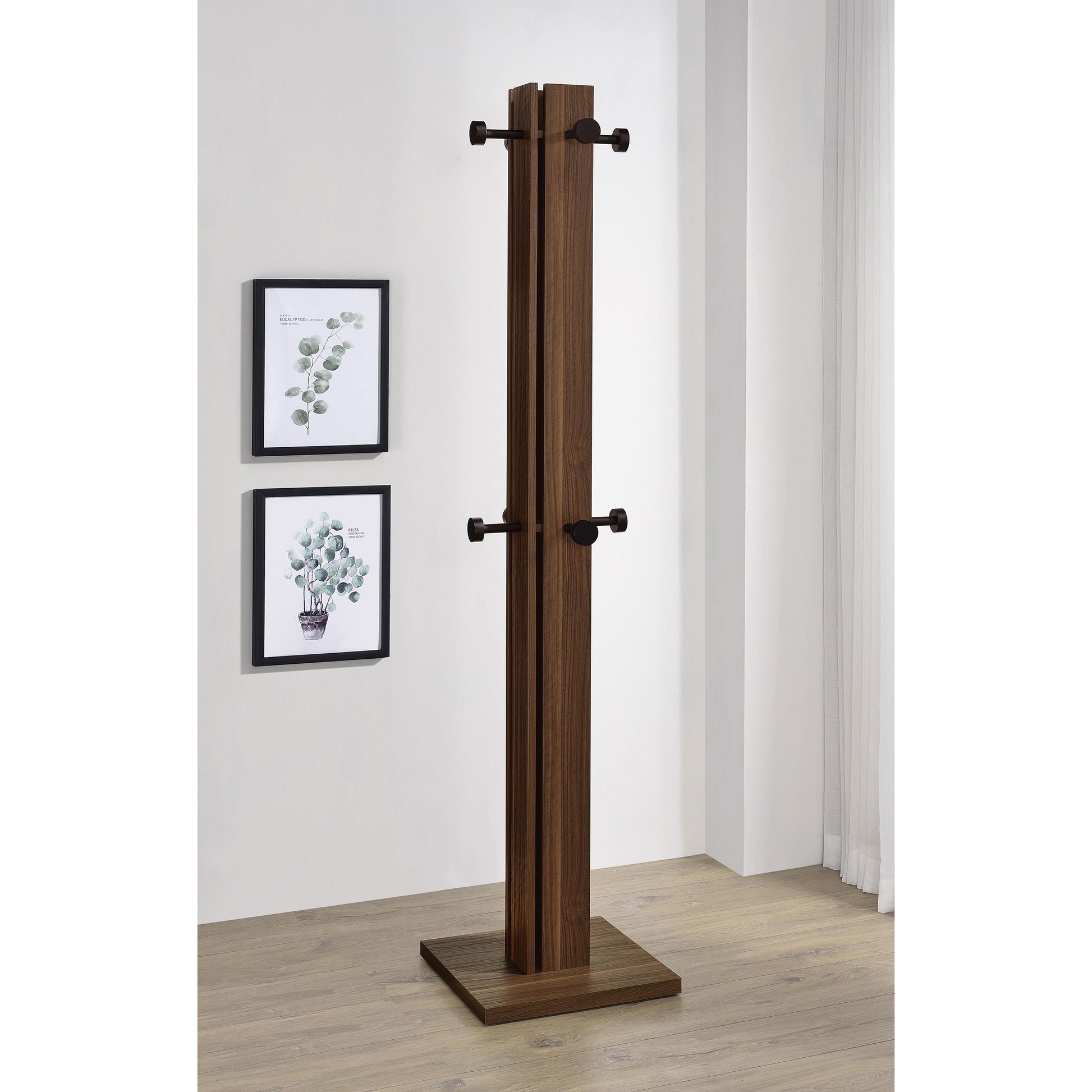  Coaster Furniture Rikkie 983281 Engineered Wood Coat Rack - Walnut IMAGE 4