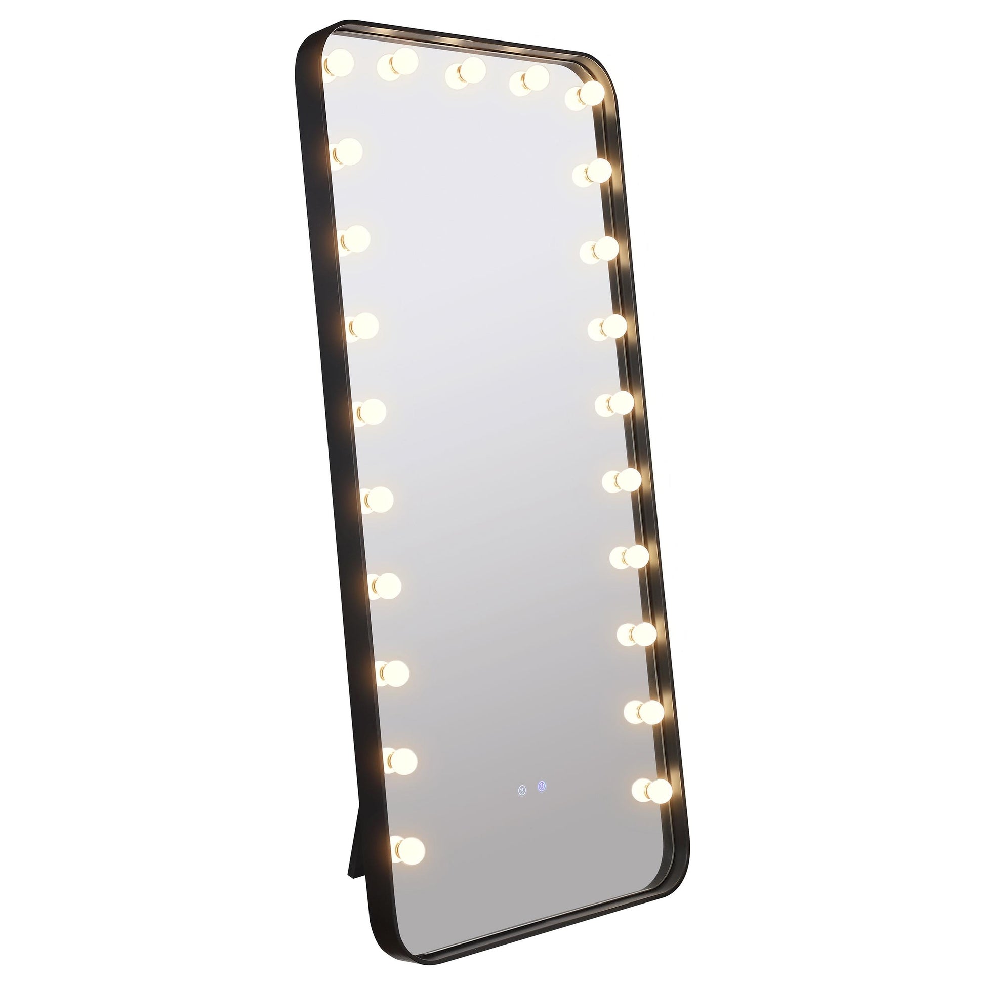  Coaster Furniture Canton 961577 32 x 71 Inch LED Standing Mirror with Speakers - Black IMAGE 2