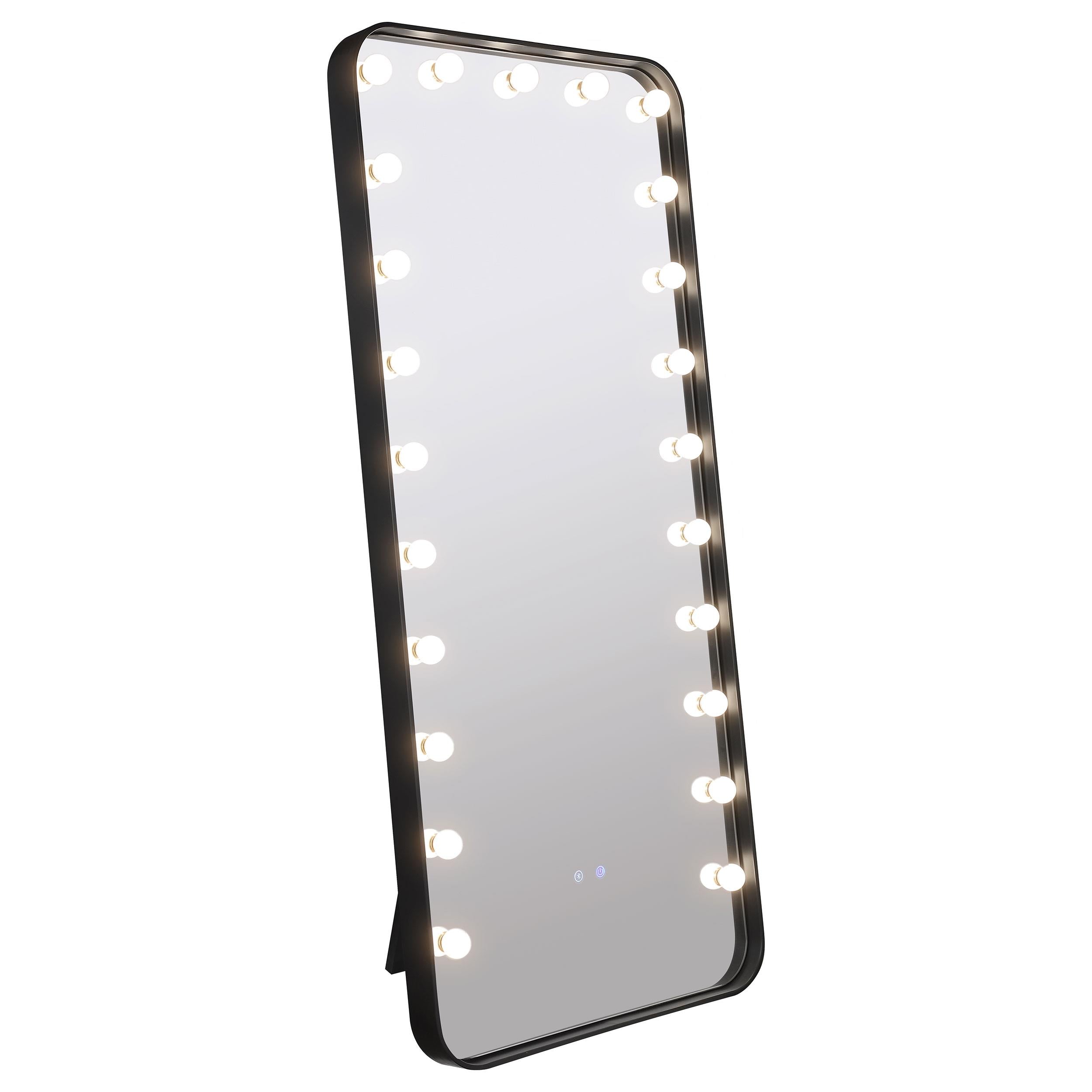  Coaster Furniture Canton 961577 32 x 71 Inch LED Standing Mirror with Speakers - Black IMAGE 3