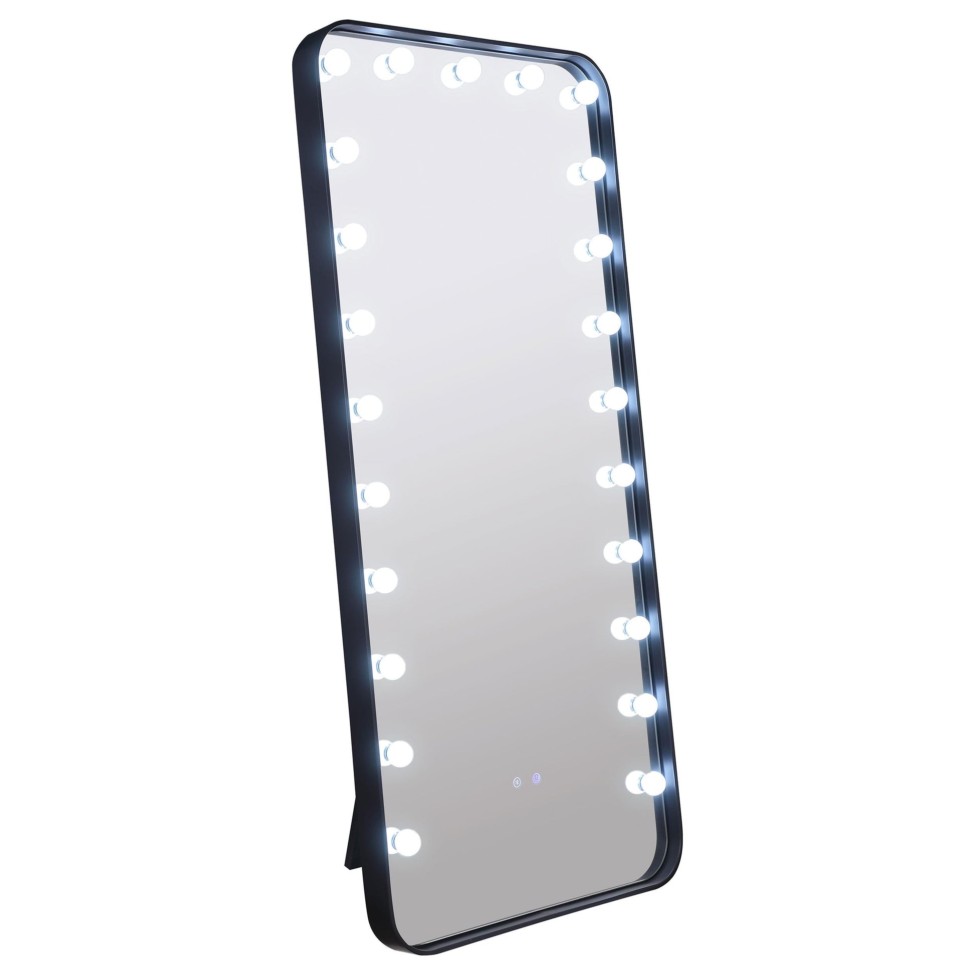  Coaster Furniture Canton 961577 32 x 71 Inch LED Standing Mirror with Speakers - Black IMAGE 4