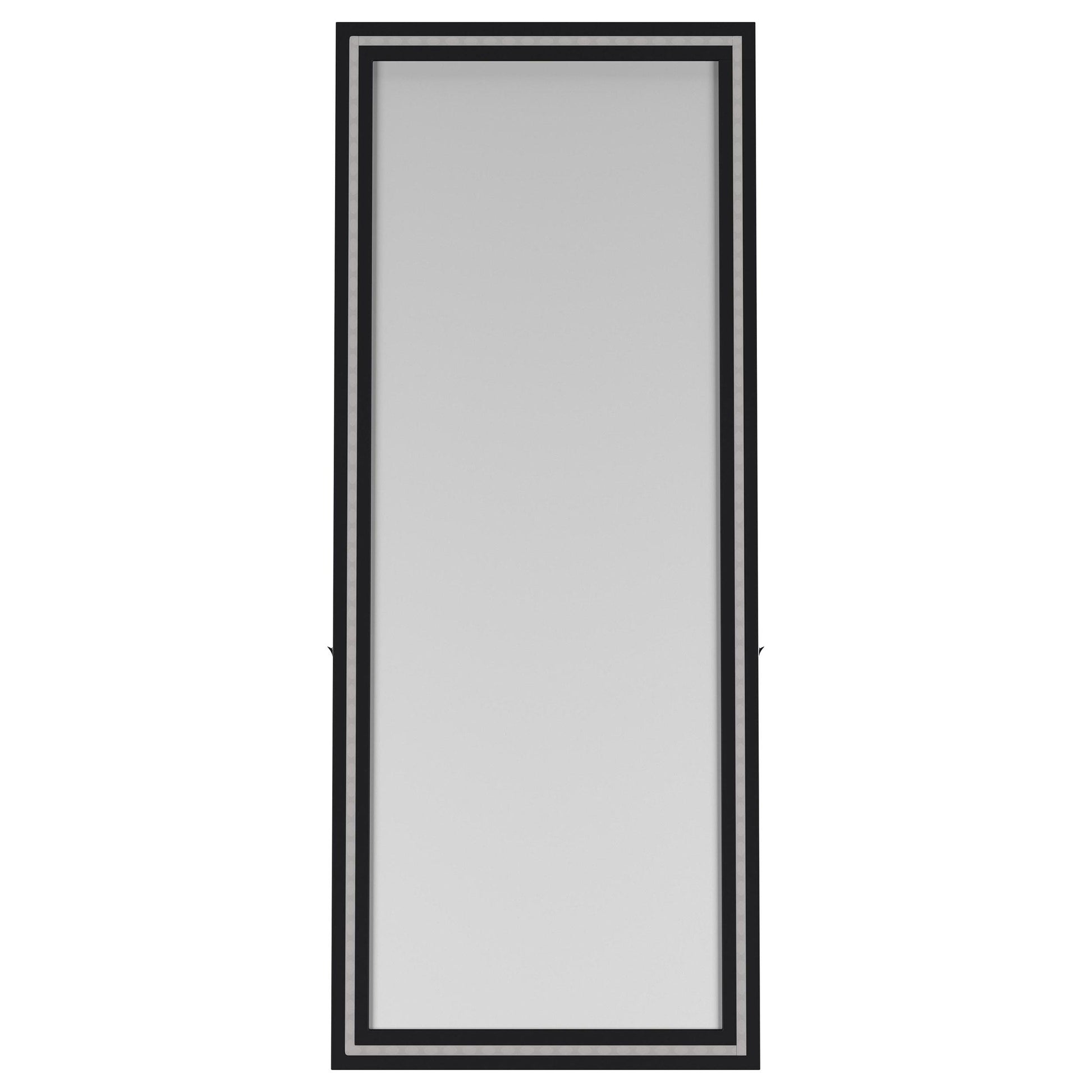  Coaster Furniture Windrose 960962 28 x 67 Inch Tempered LED Standing Mirror - Black IMAGE 10