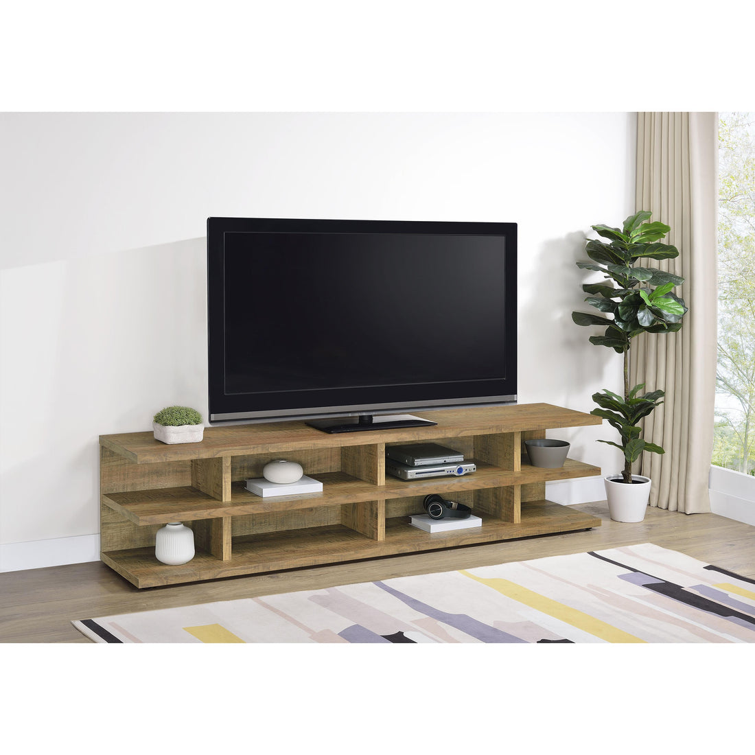  Coaster Furniture Cartmill 710543 78-inch 2-tier TV Stand Media Console - Mango IMAGE 1