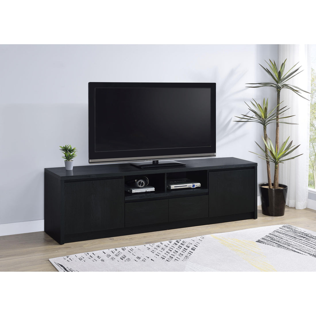  Coaster Furniture Winfield 706223 78-inch 2-door TV Stand Media Console - Black IMAGE 1
