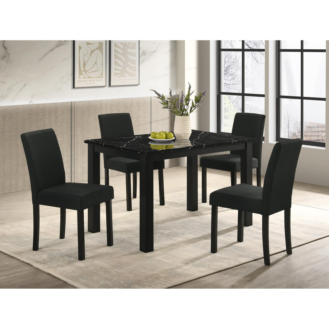  Crown Mark Resia 2120BK-T-3048 Dining Table - Black IMAGE 1