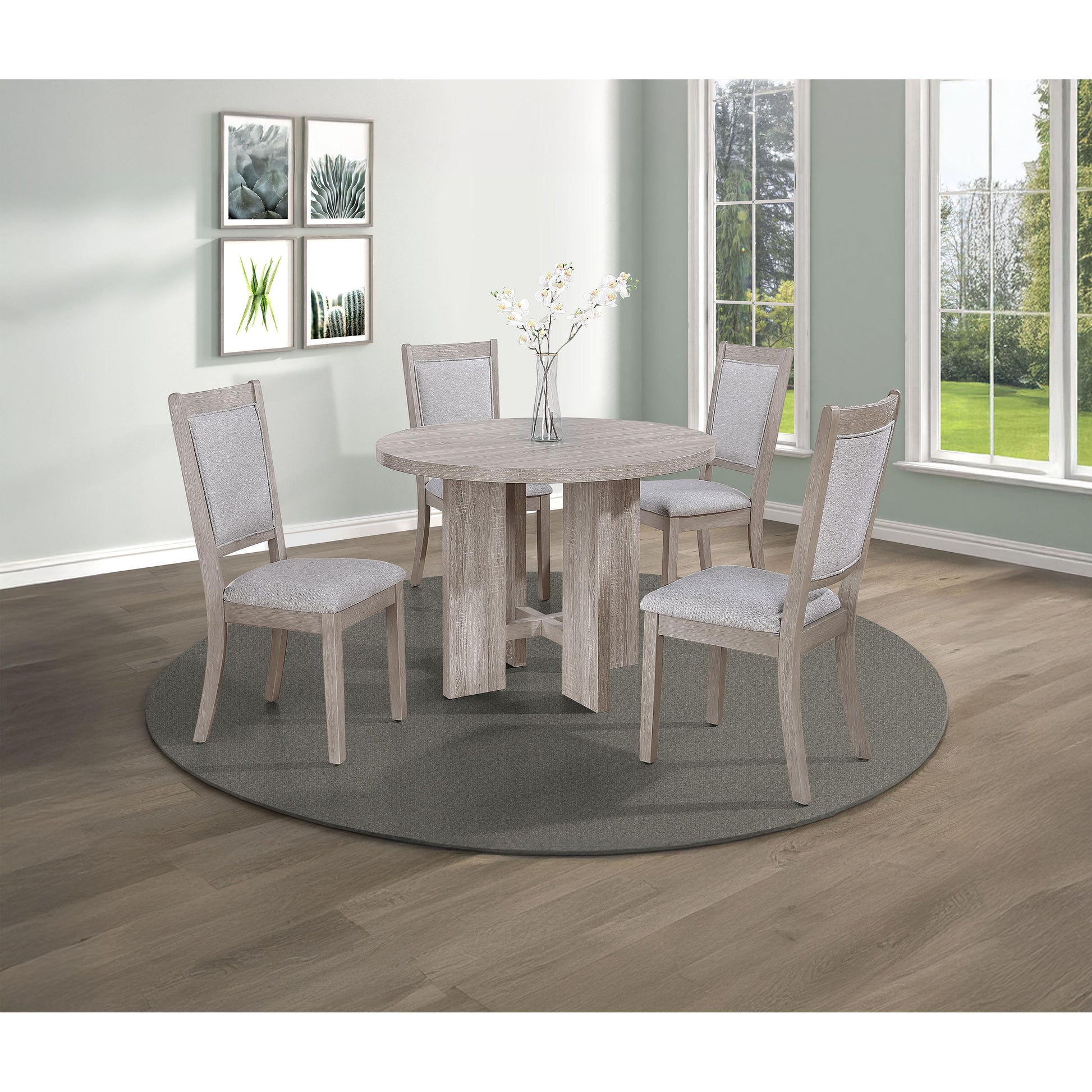  Crown Mark Amara 2215DW-SET 5 pc Round Dinette - Driftwood IMAGE 1