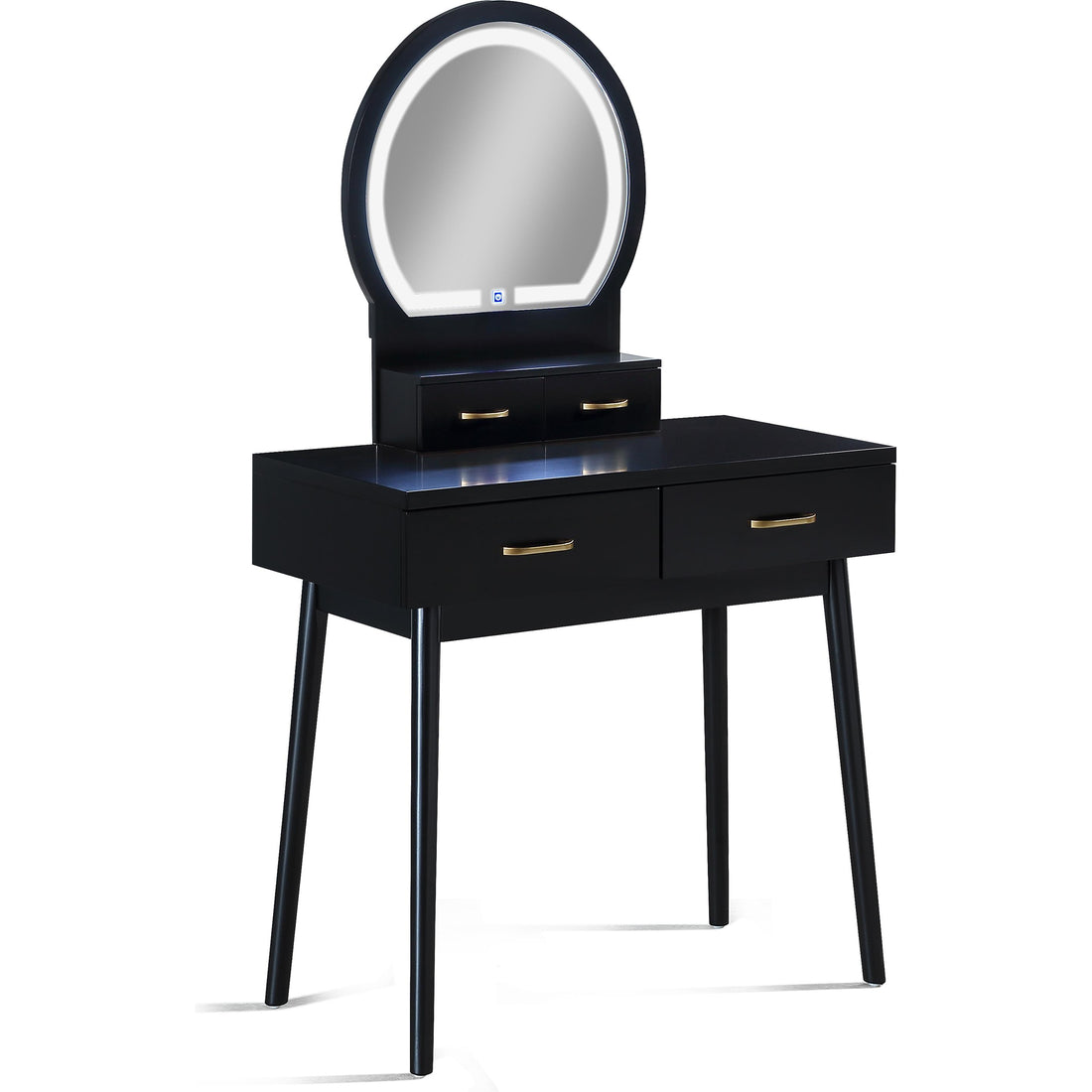 Crown Mark Cecilia 4905SET-BK Vanity Table & Stool - Black IMAGE 1