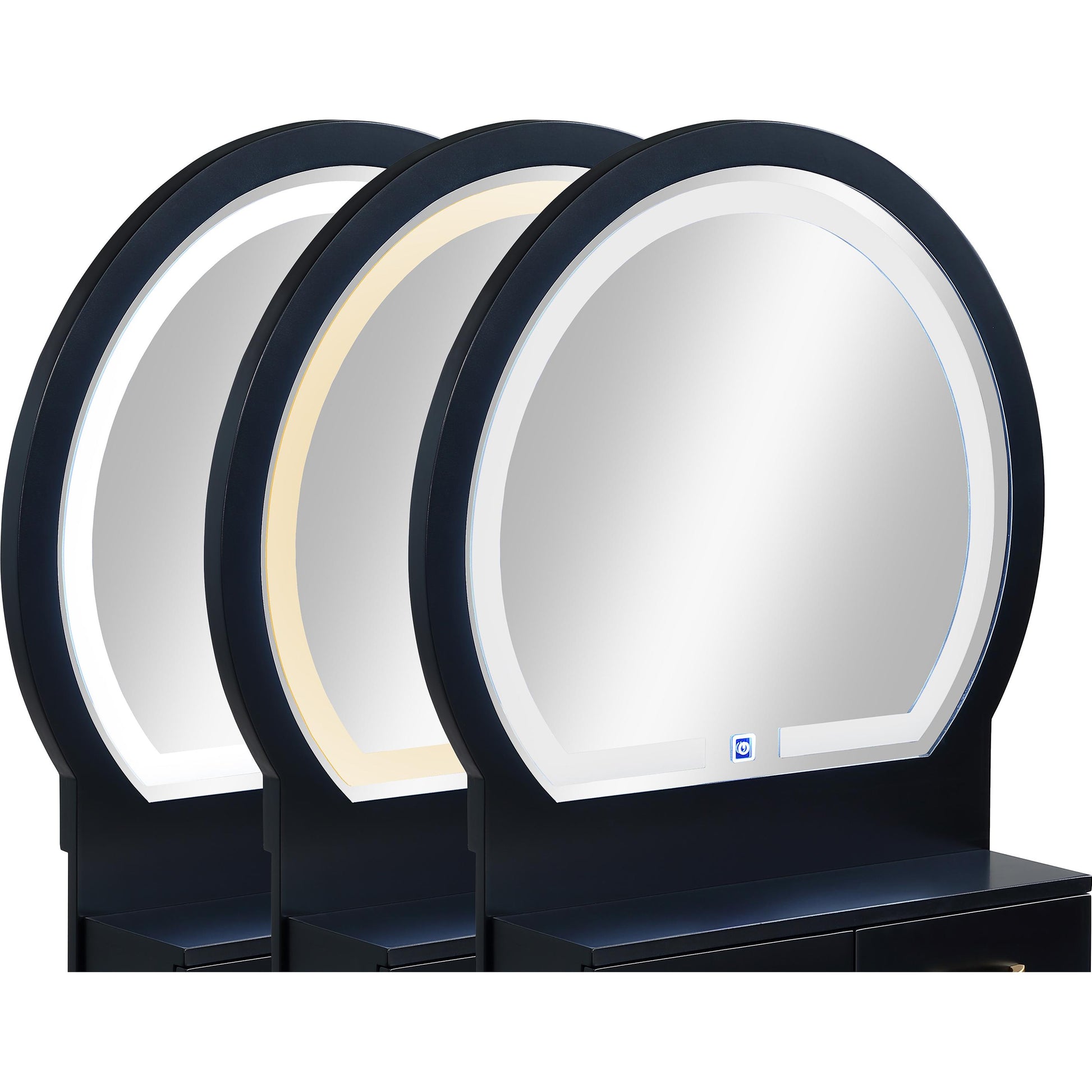  Crown Mark Cecilia 4905SET-BK Vanity Table & Stool - Black IMAGE 6