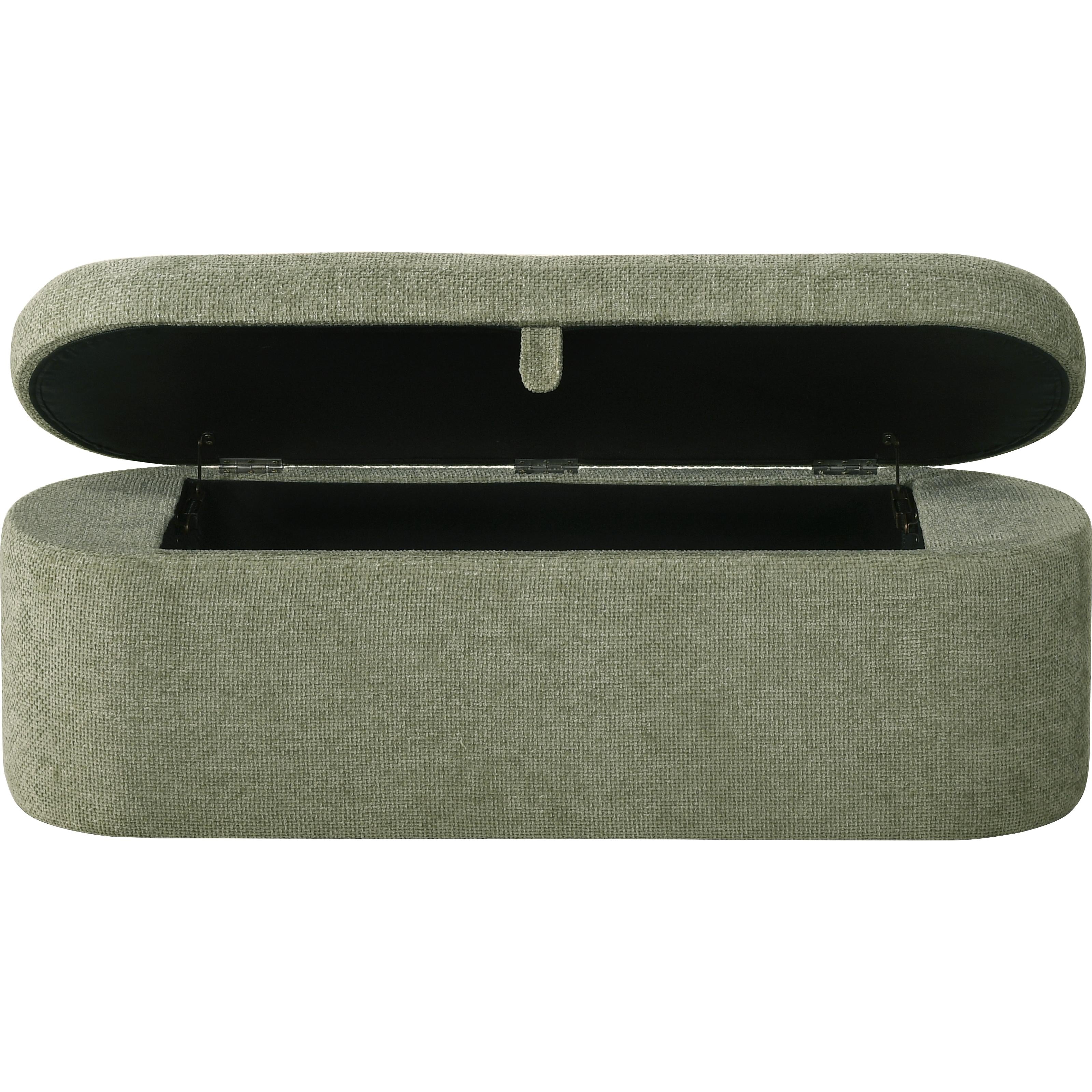  Crown Mark Philipa 4924GR-BENCH Storage Bench - Green Tweed IMAGE 3