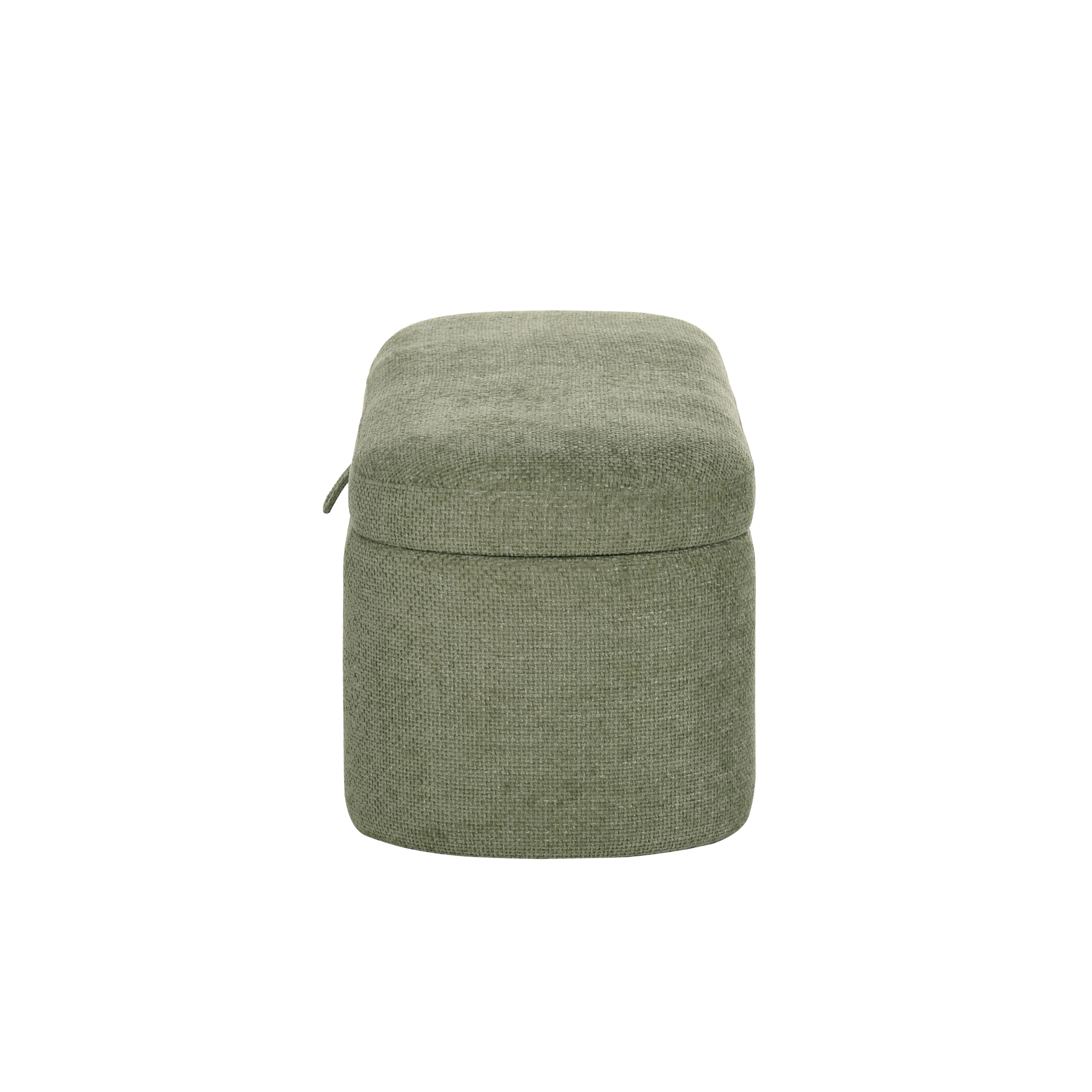  Crown Mark Philipa 4924GR-BENCH Storage Bench - Green Tweed IMAGE 4