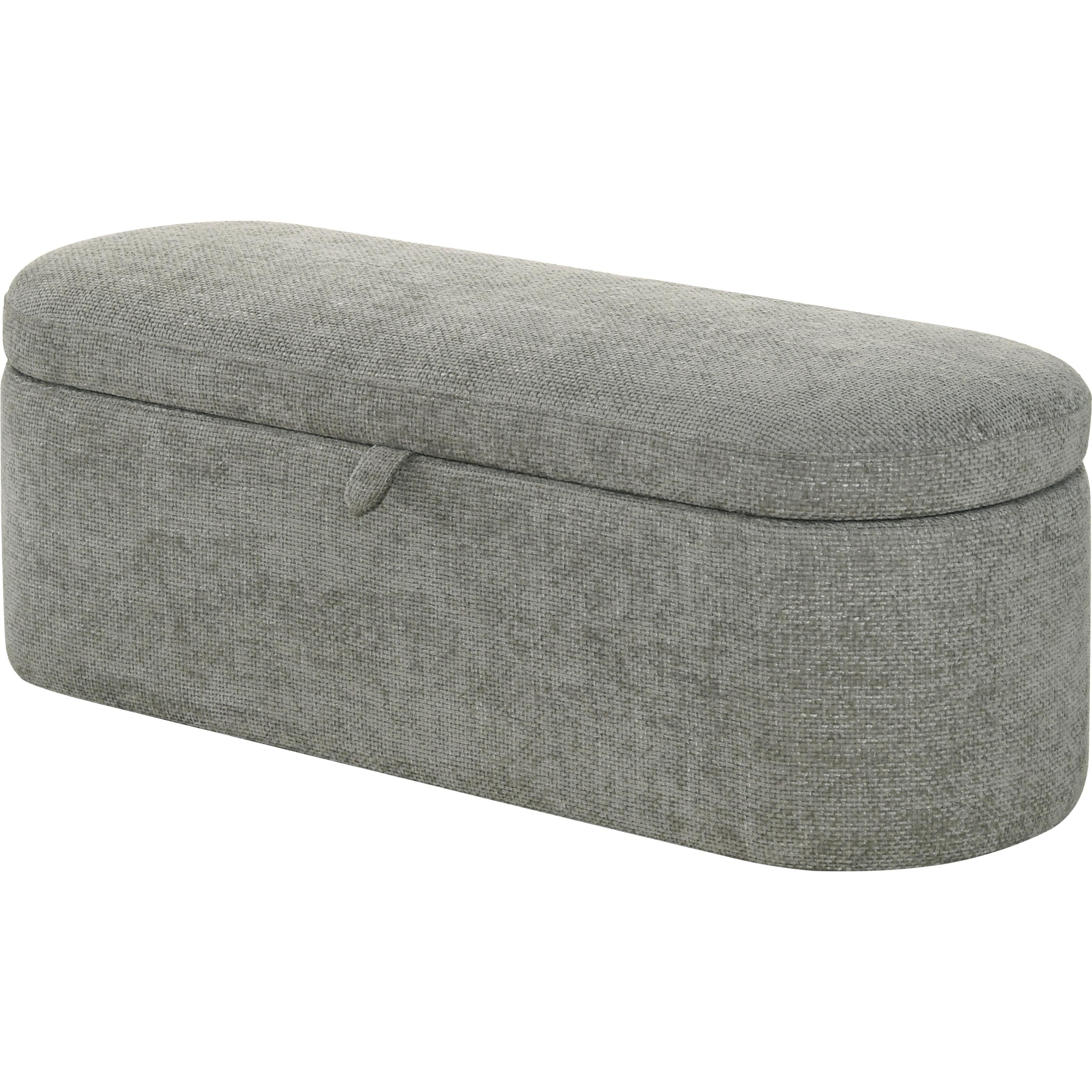  Crown Mark Philipa 4924LG-BENCH Storage Bench - Light Grey Tweed IMAGE 1