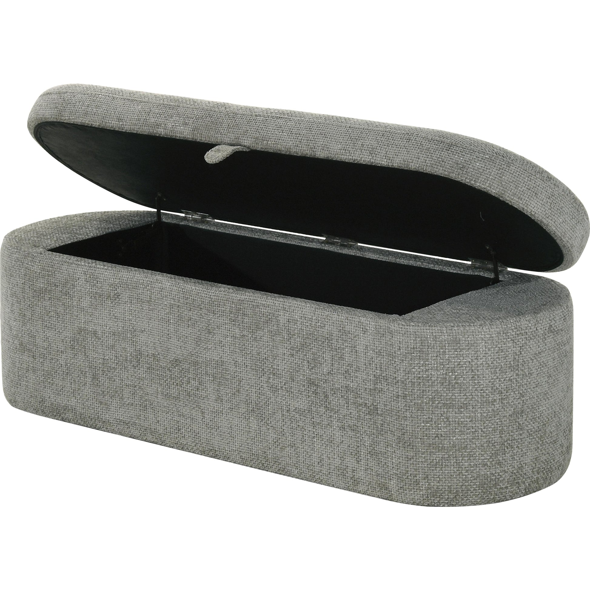  Crown Mark Philipa 4924LG-BENCH Storage Bench - Light Grey Tweed IMAGE 2