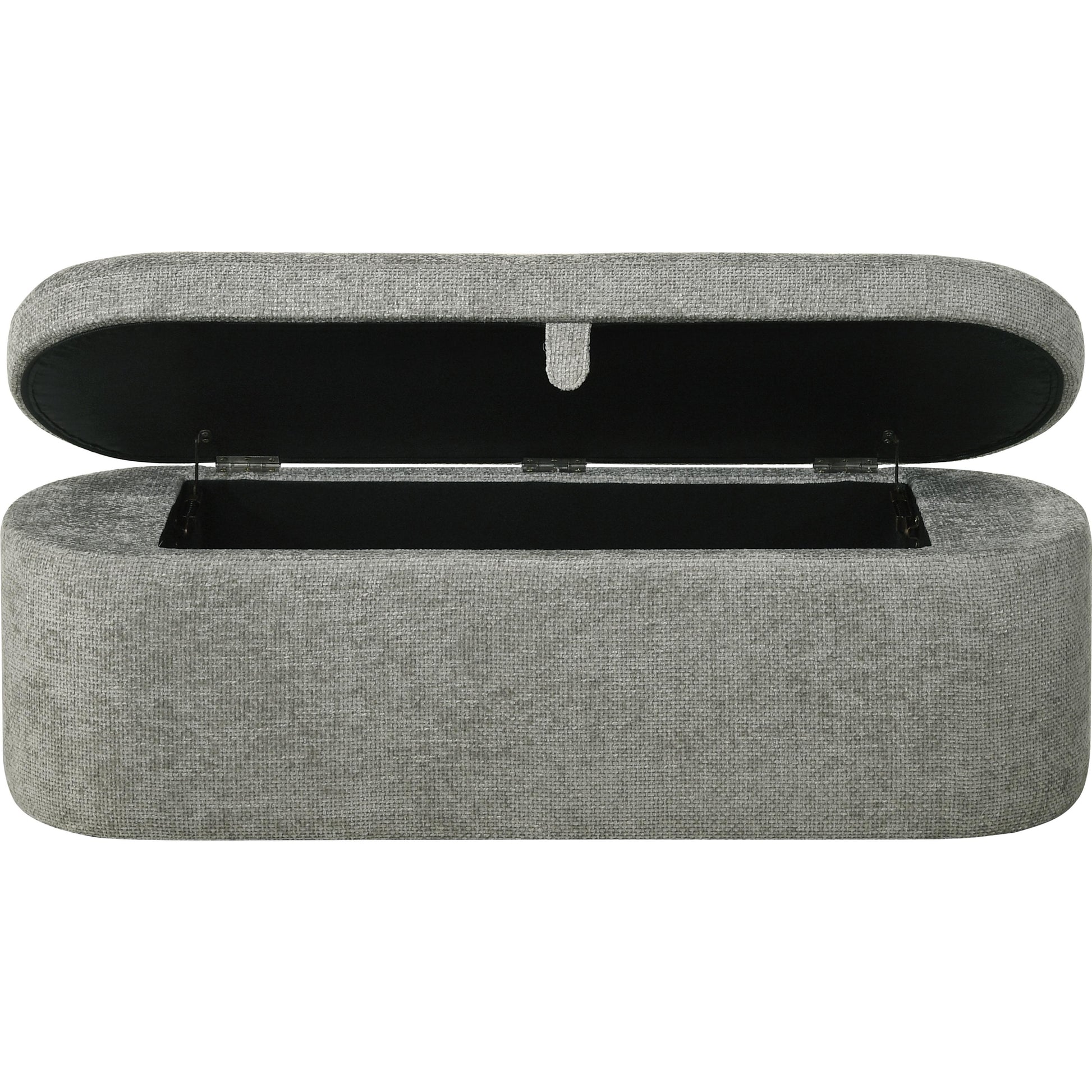  Crown Mark Philipa 4924LG-BENCH Storage Bench - Light Grey Tweed IMAGE 3