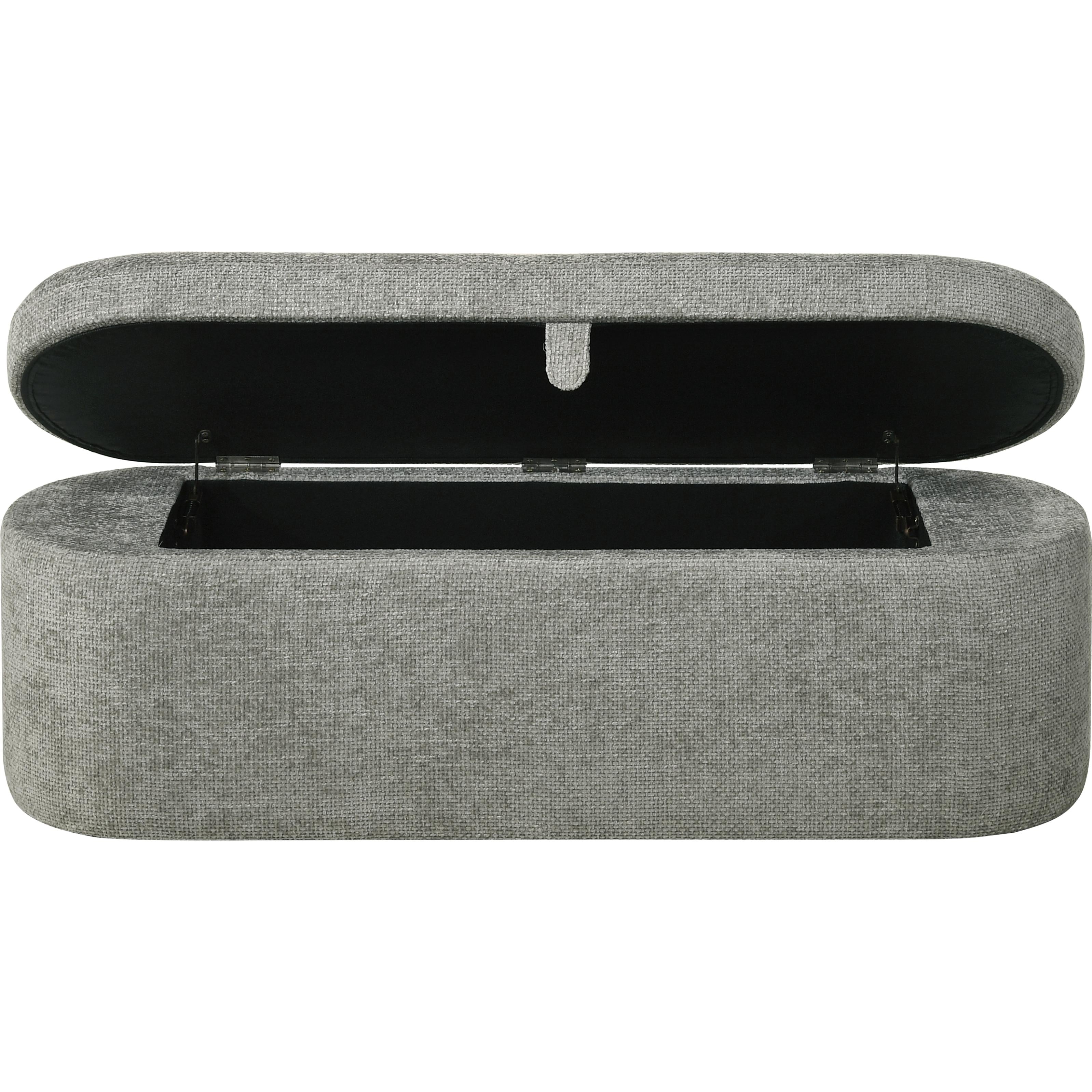  Crown Mark Philipa 4924LG-BENCH Storage Bench - Light Grey Tweed IMAGE 3