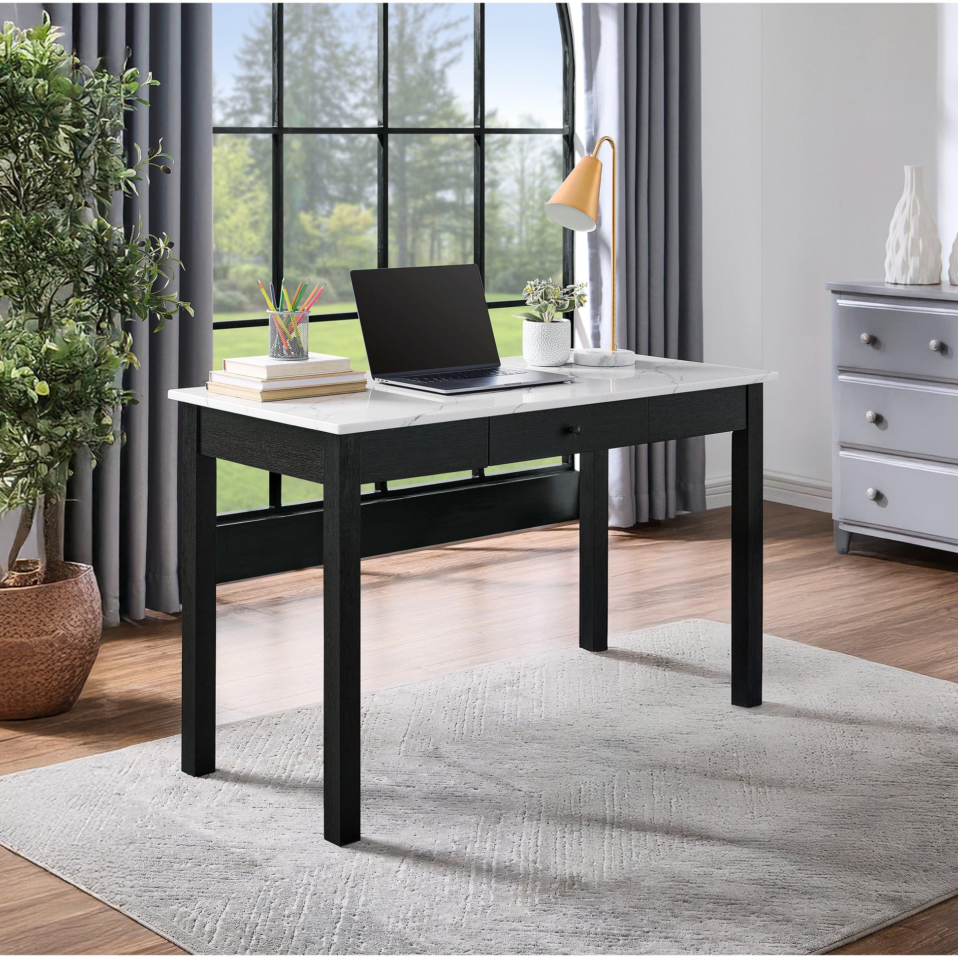  Crown Mark Rylee 4950 Faux Marble Desk IMAGE 4