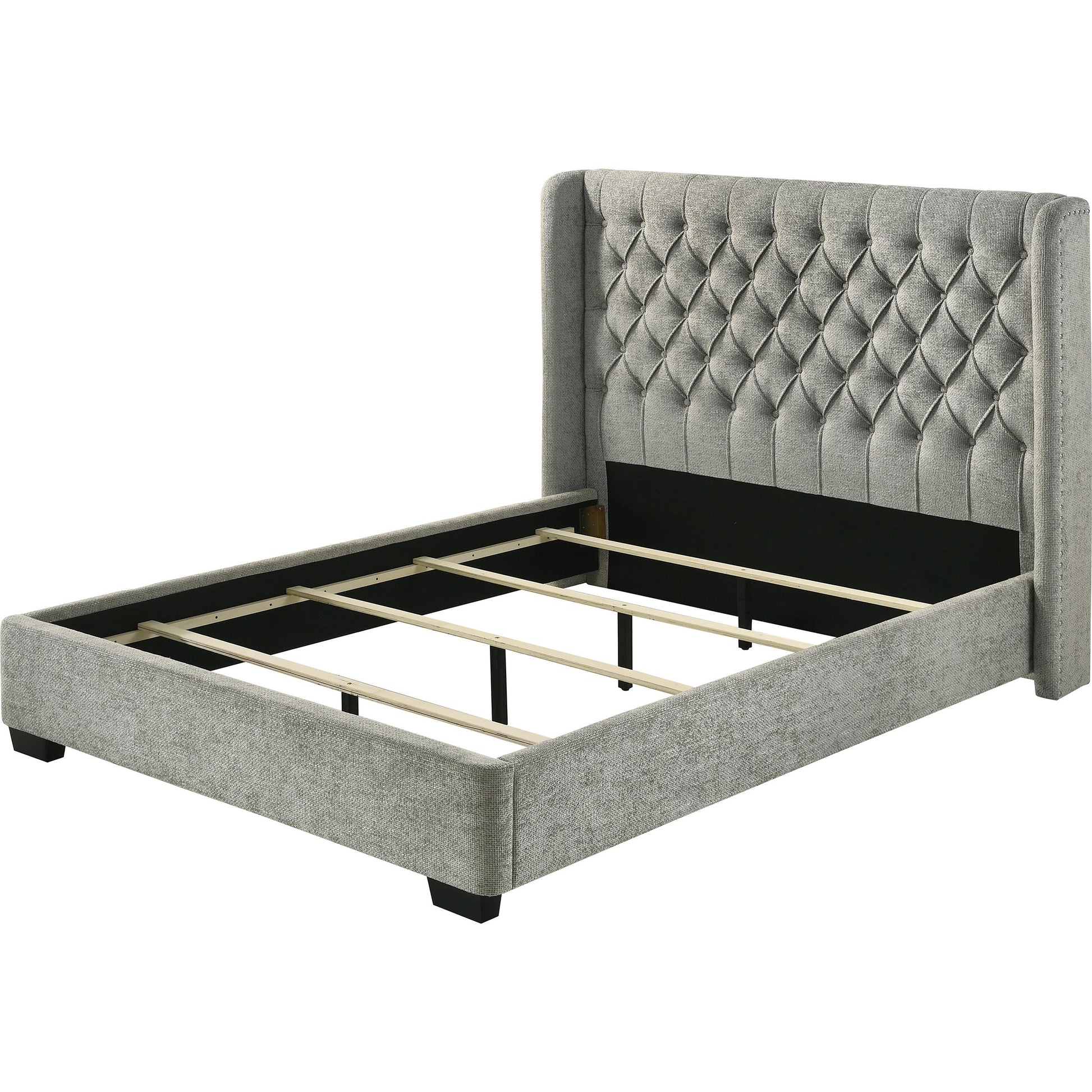  Size_Queen  -- Daphne Upholstered Panel Bed IMAGE 2