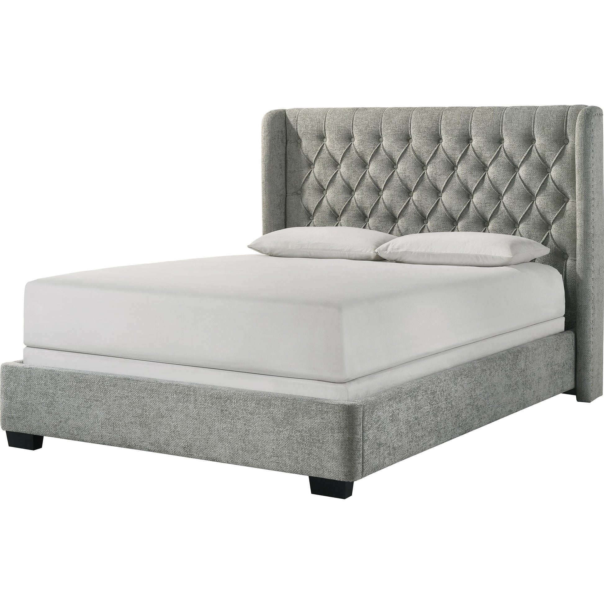  Size_King  -- Daphne 5094LG-K King Bed - Light Grey Tweed IMAGE 1