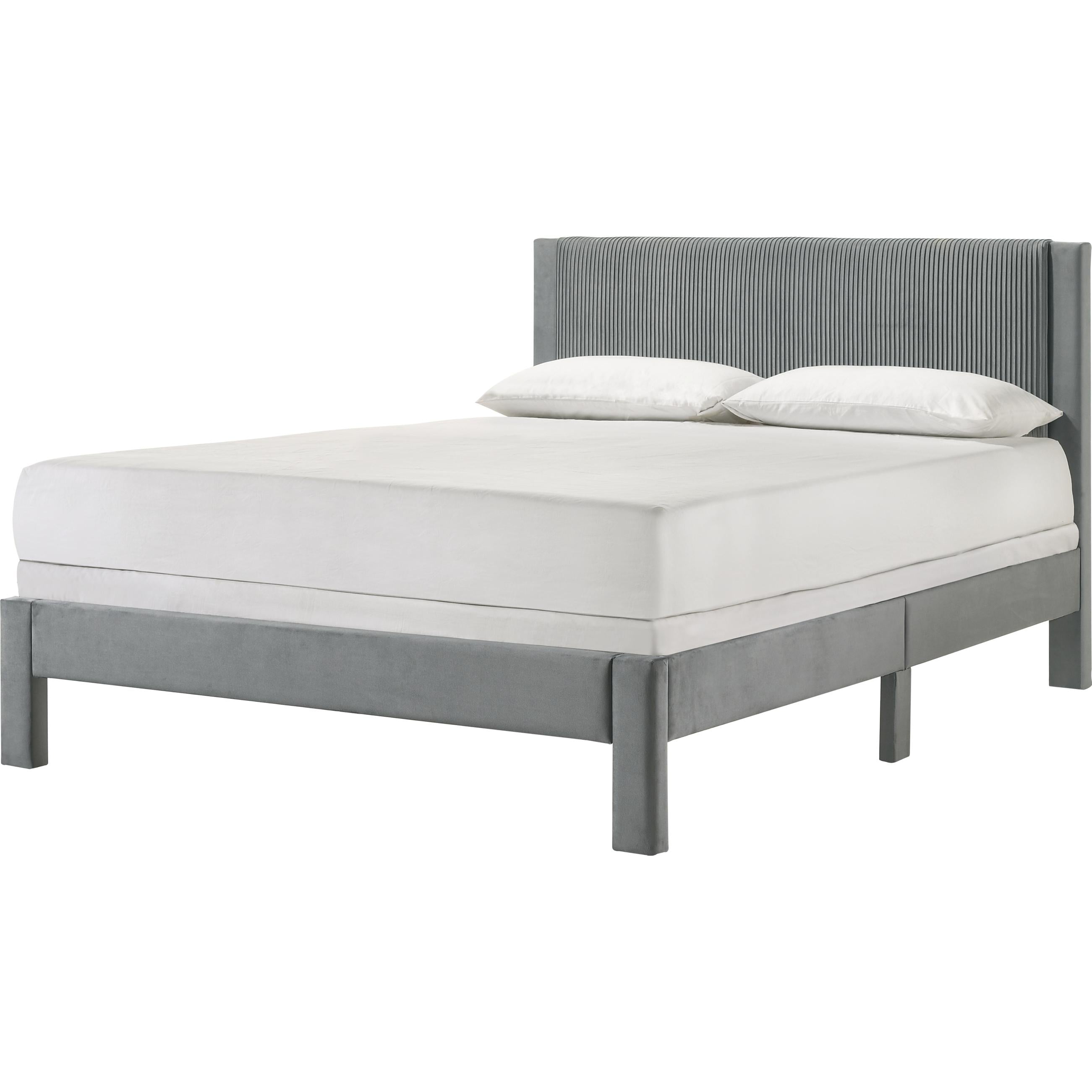  Size_Queen  -- Lucia 5097LG-Q Queen Bed - Light Grey IMAGE 1