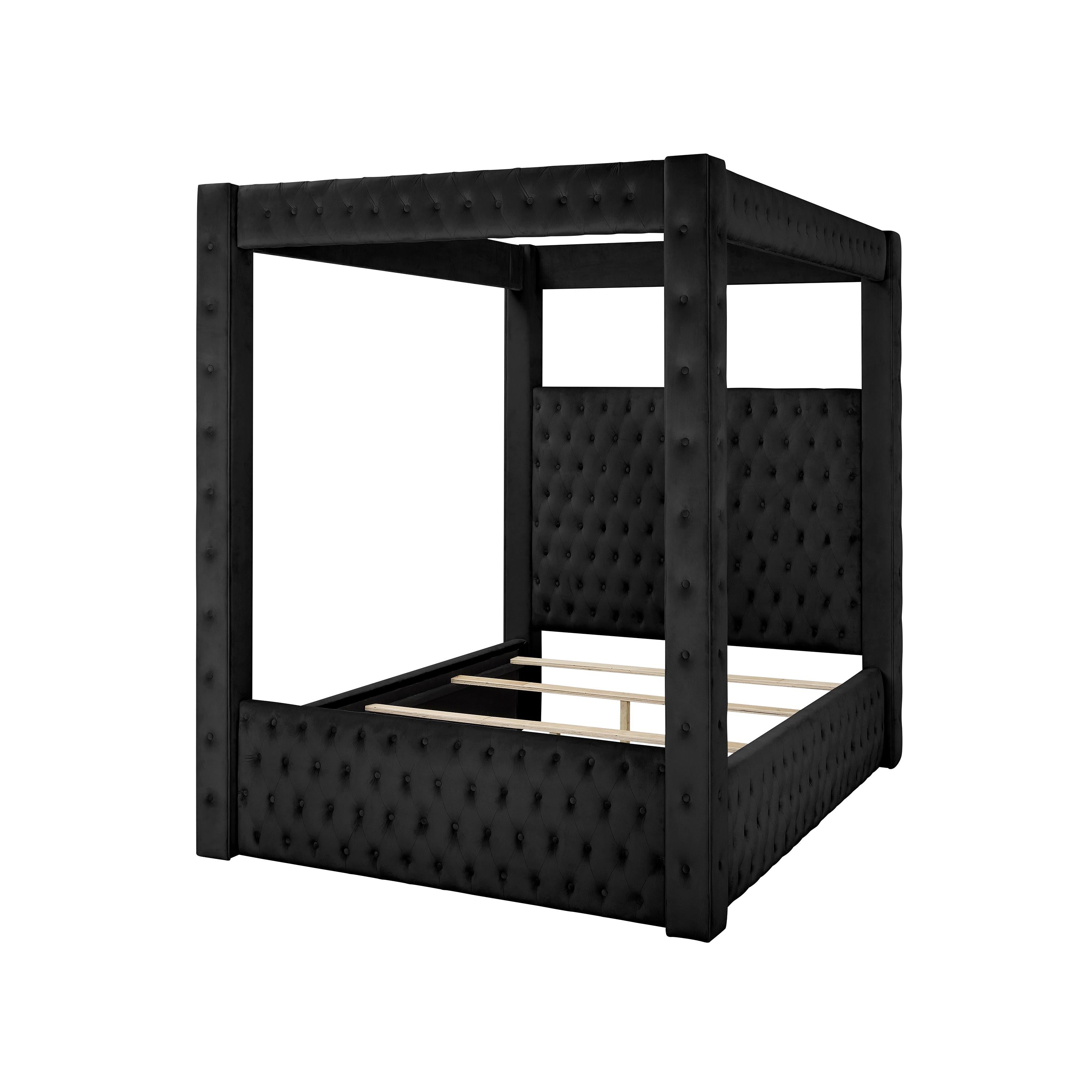  Size_King  -- Crown Mark Annabelle Upholstered Canopy Bed IMAGE 2