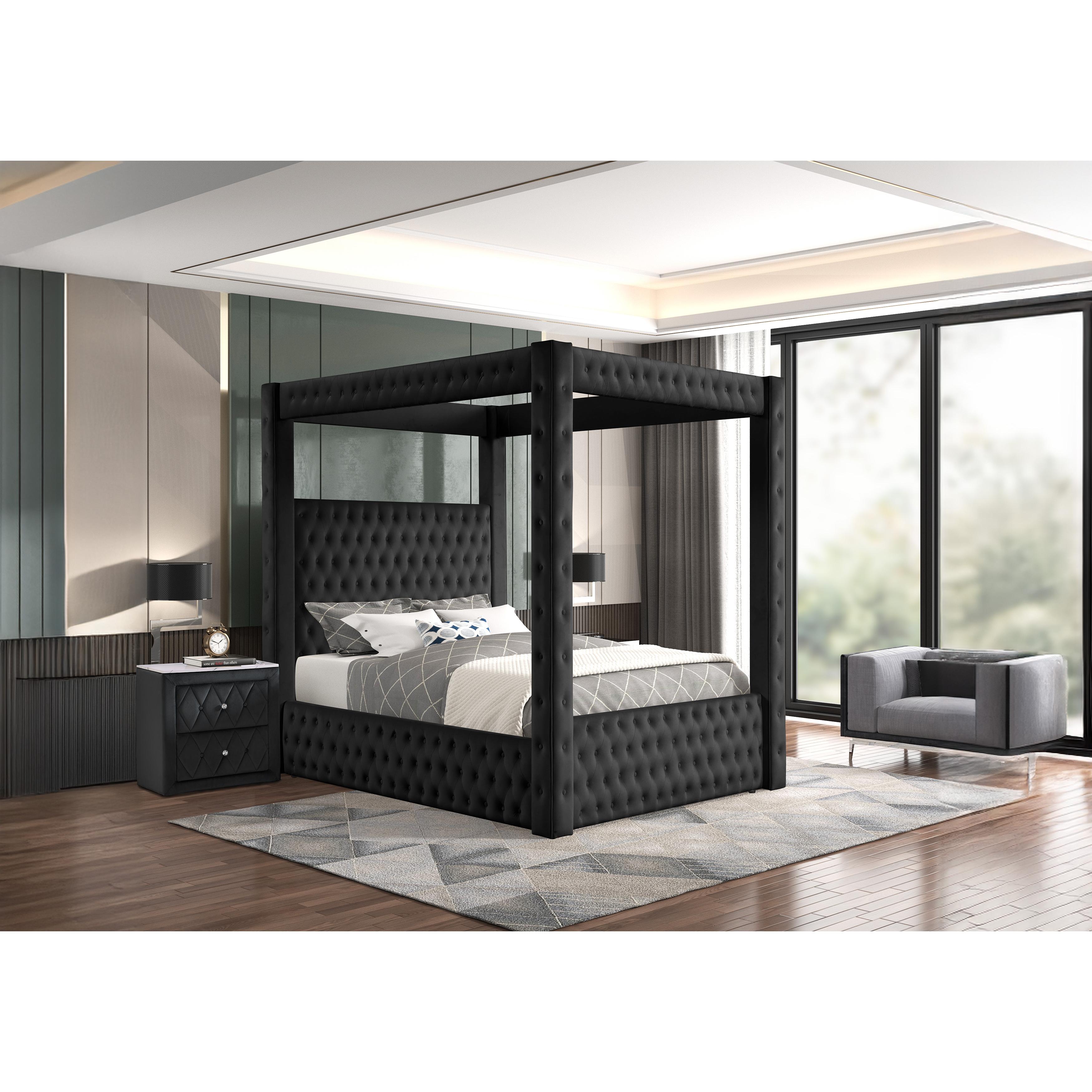  Size_King  -- Crown Mark Annabelle Upholstered Canopy Bed IMAGE 4