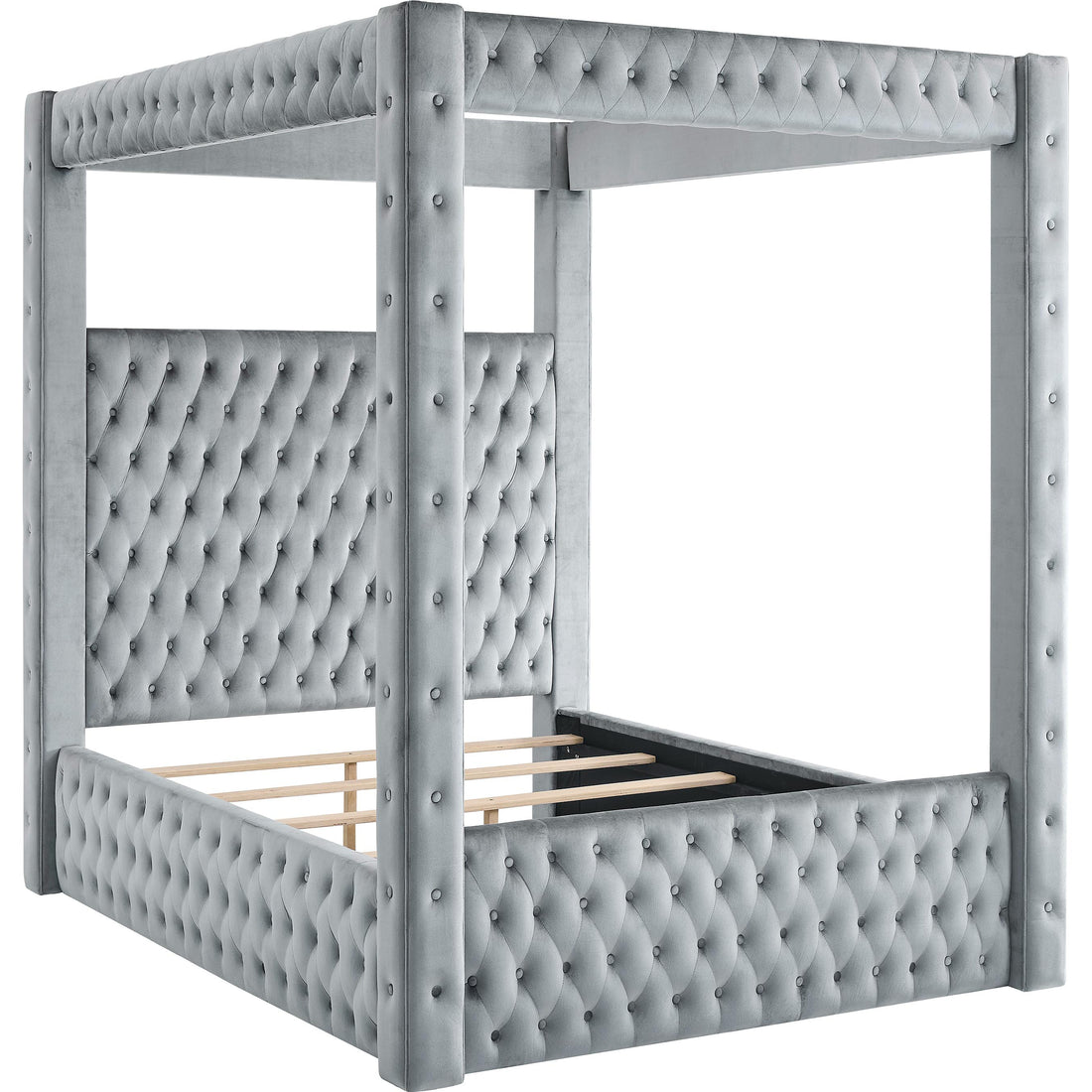  Crown Mark Annabelle 5114GY-Q Queen Canopy Bed - Grey IMAGE 1