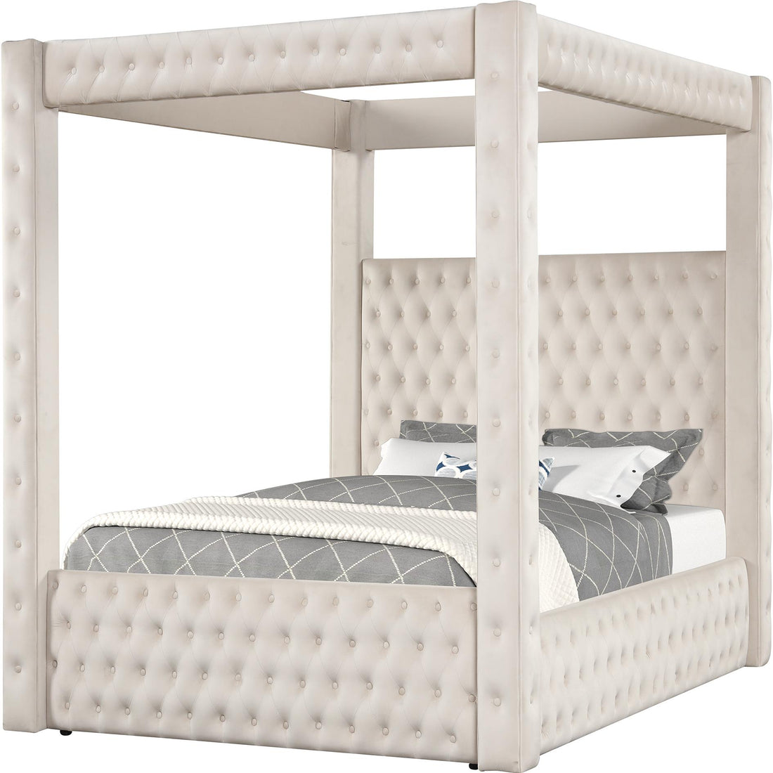  Crown Mark Annabelle 5114IV-Q Queen Canopy Bed - Ivy IMAGE 4