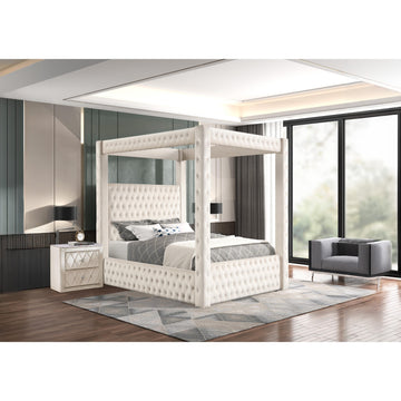  Crown Mark Annabelle 5114IV-Q Queen Canopy Bed - Ivy IMAGE 4