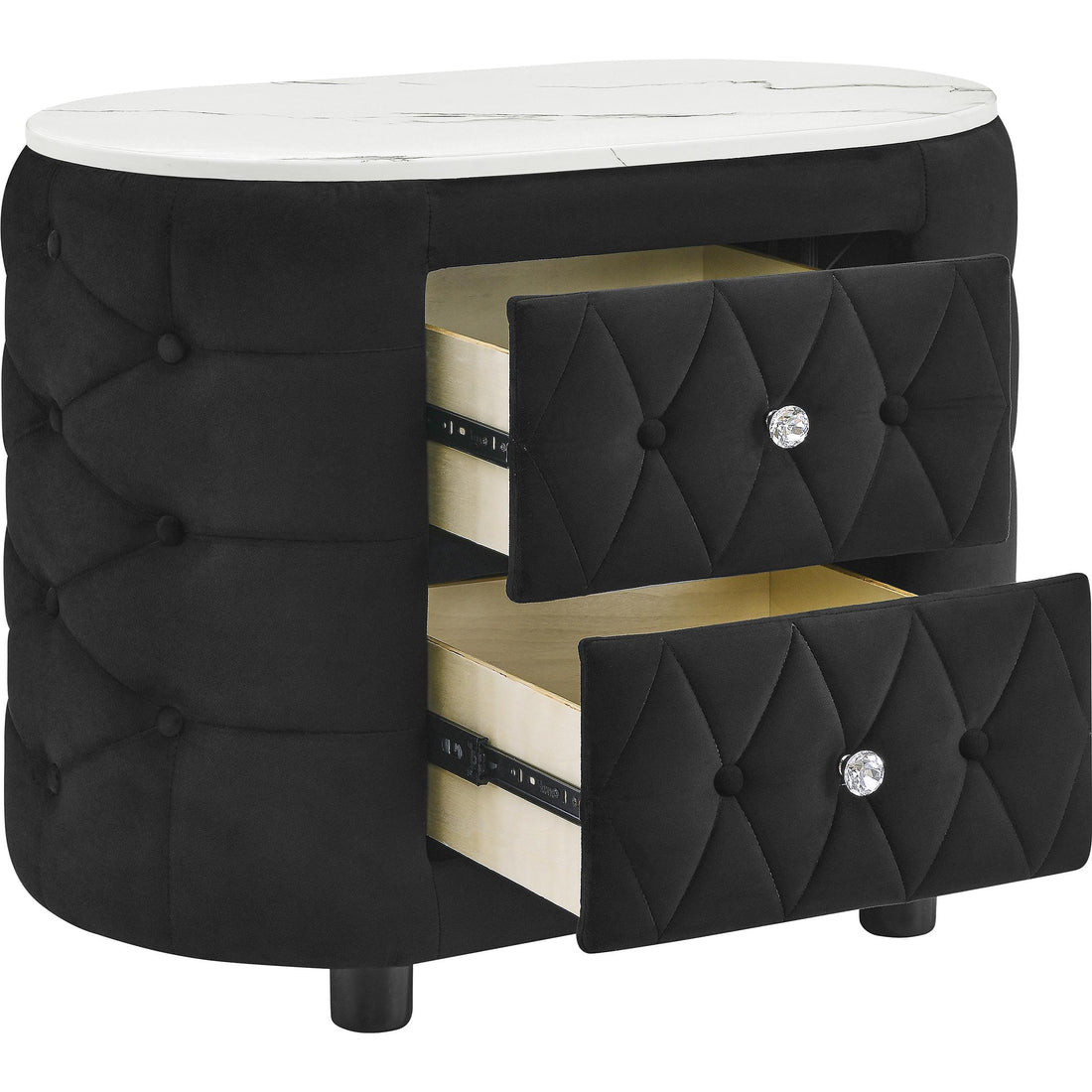  Crown Mark Natalia 5115BK-2 2-Drawer Nightstand - Black IMAGE 1