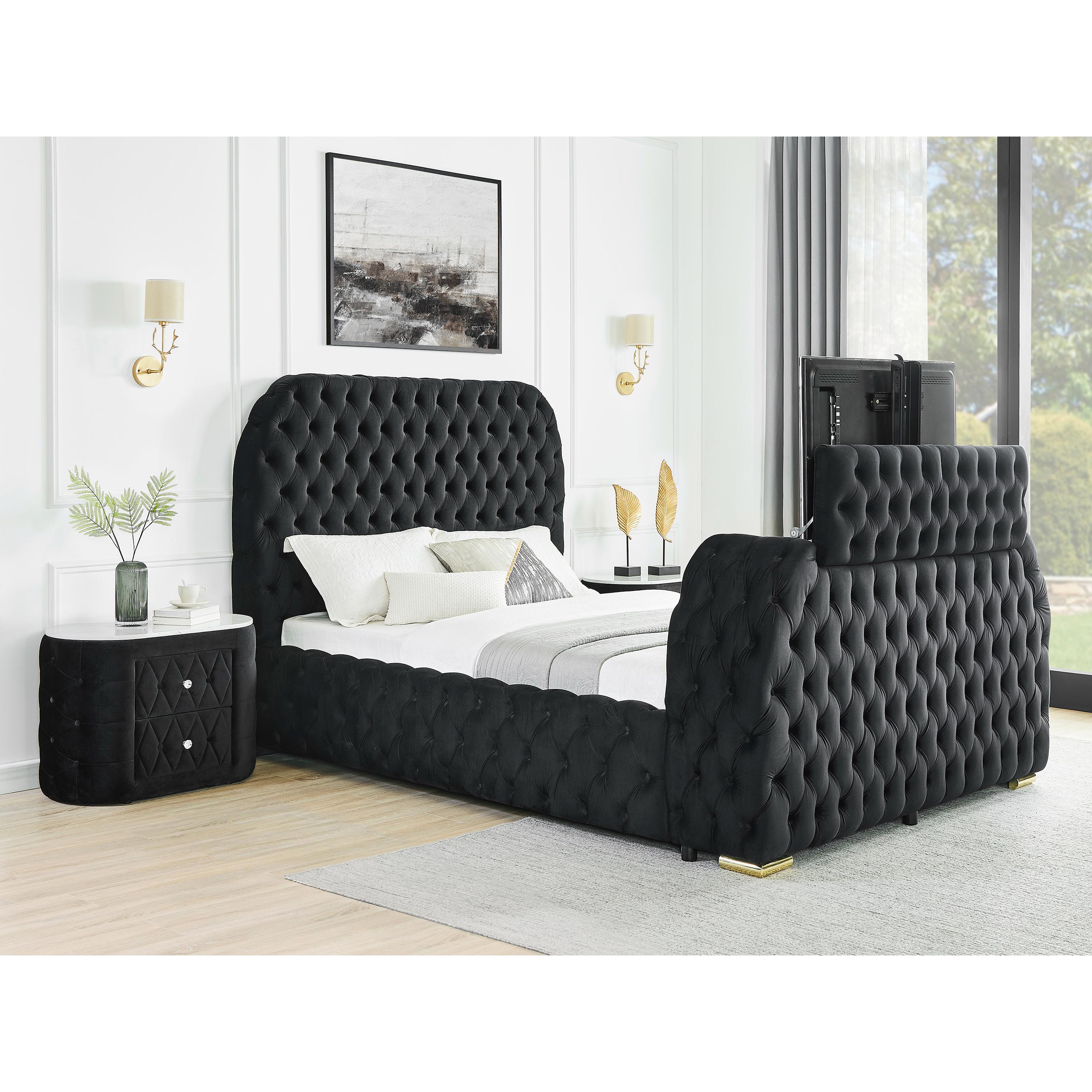  Crown Mark Natalia 5115BK-2 2-Drawer Nightstand - Black IMAGE 4