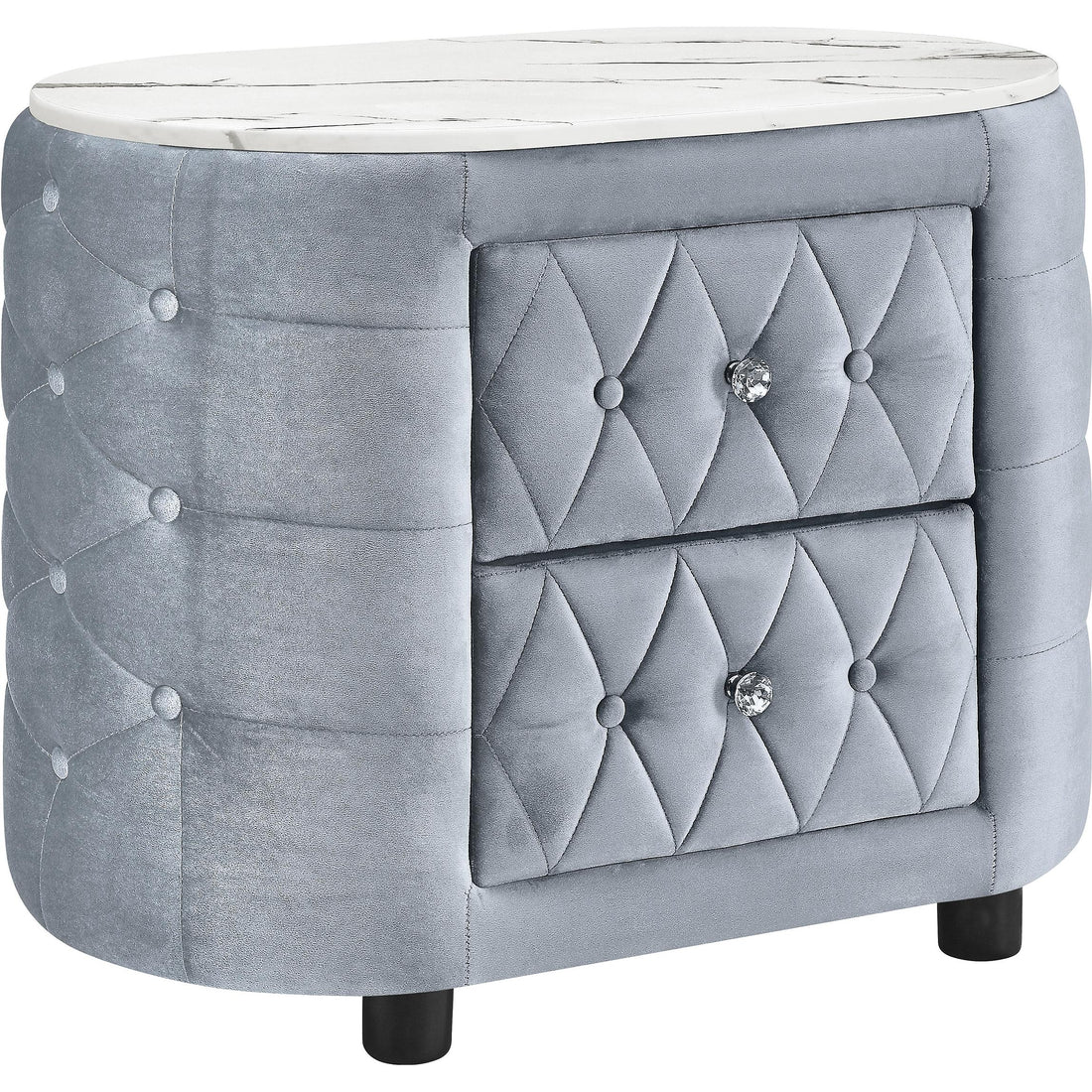  Crown Mark Natalia 5115GY-2 2-Drawer Nightstand - Grey IMAGE 1