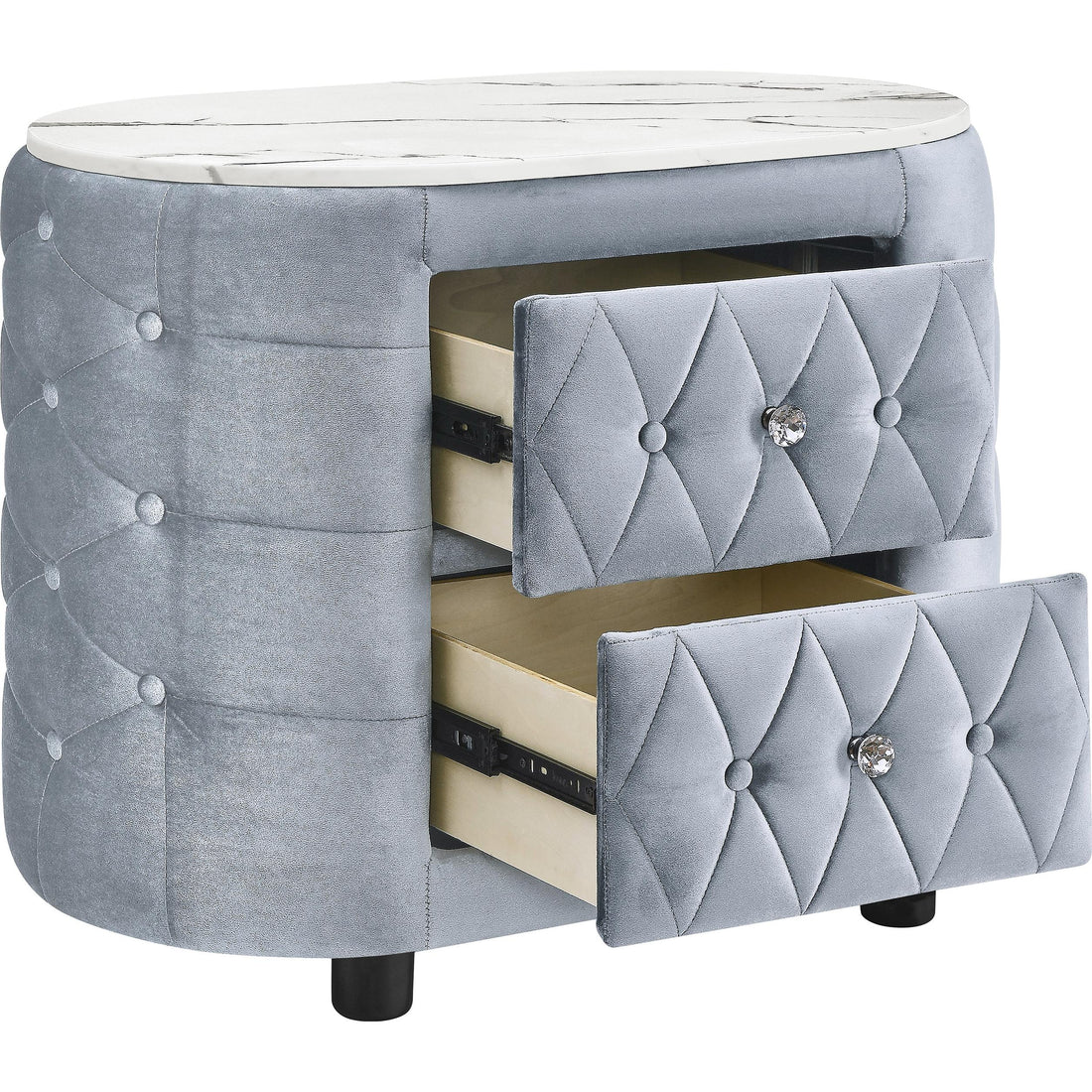  Crown Mark Natalia 5115GY-2 2-Drawer Nightstand - Grey IMAGE 1