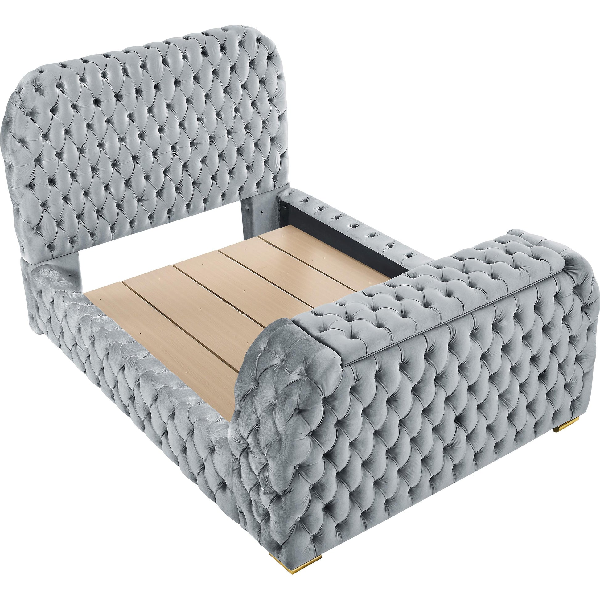  Size_Queen  -- Natalia 5115GY-Q Queen Bed with Fireplace and TV Lift - Grey IMAGE 1