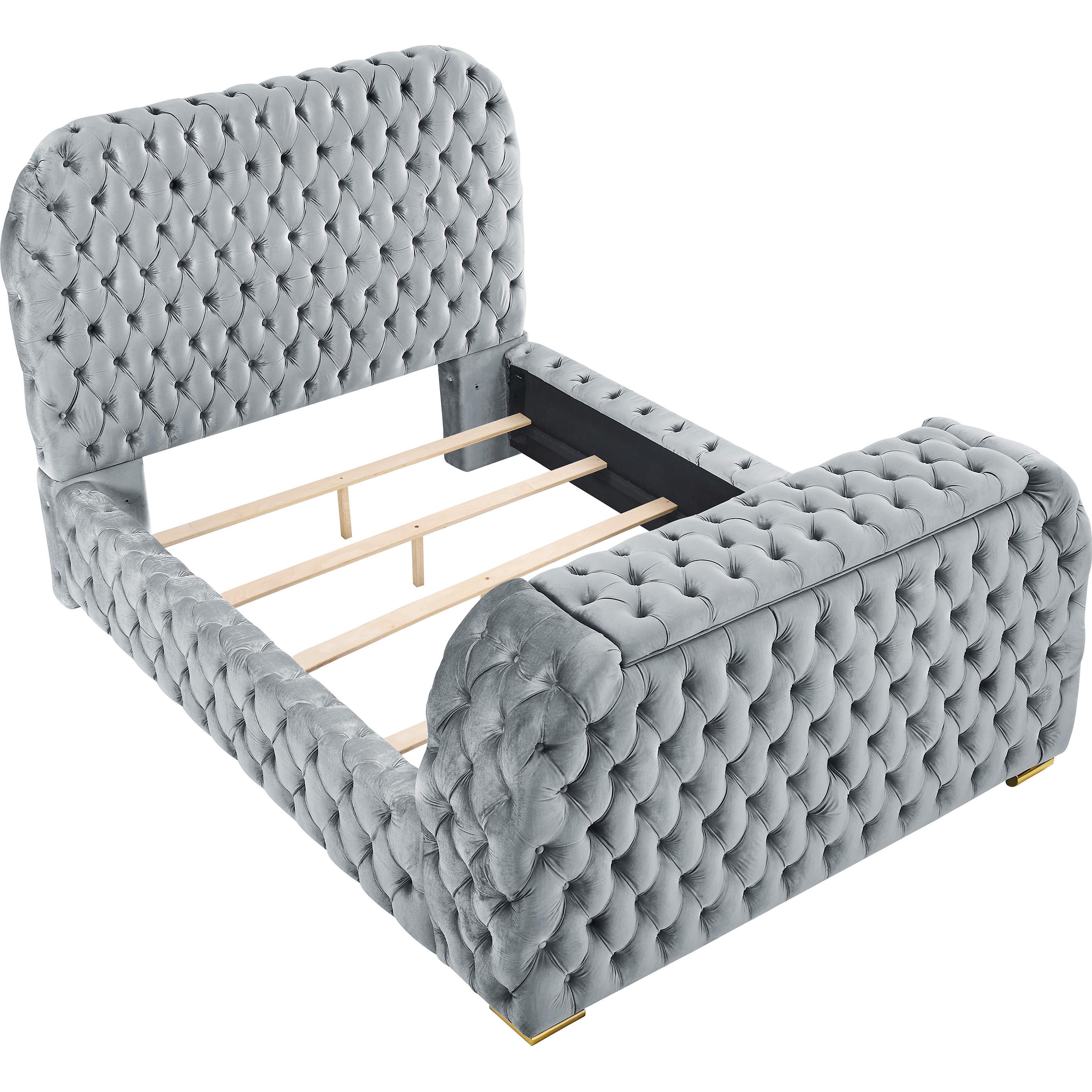  Size_Queen  -- Natalia 5115GY-Q Queen Bed with Fireplace and TV Lift - Grey IMAGE 2